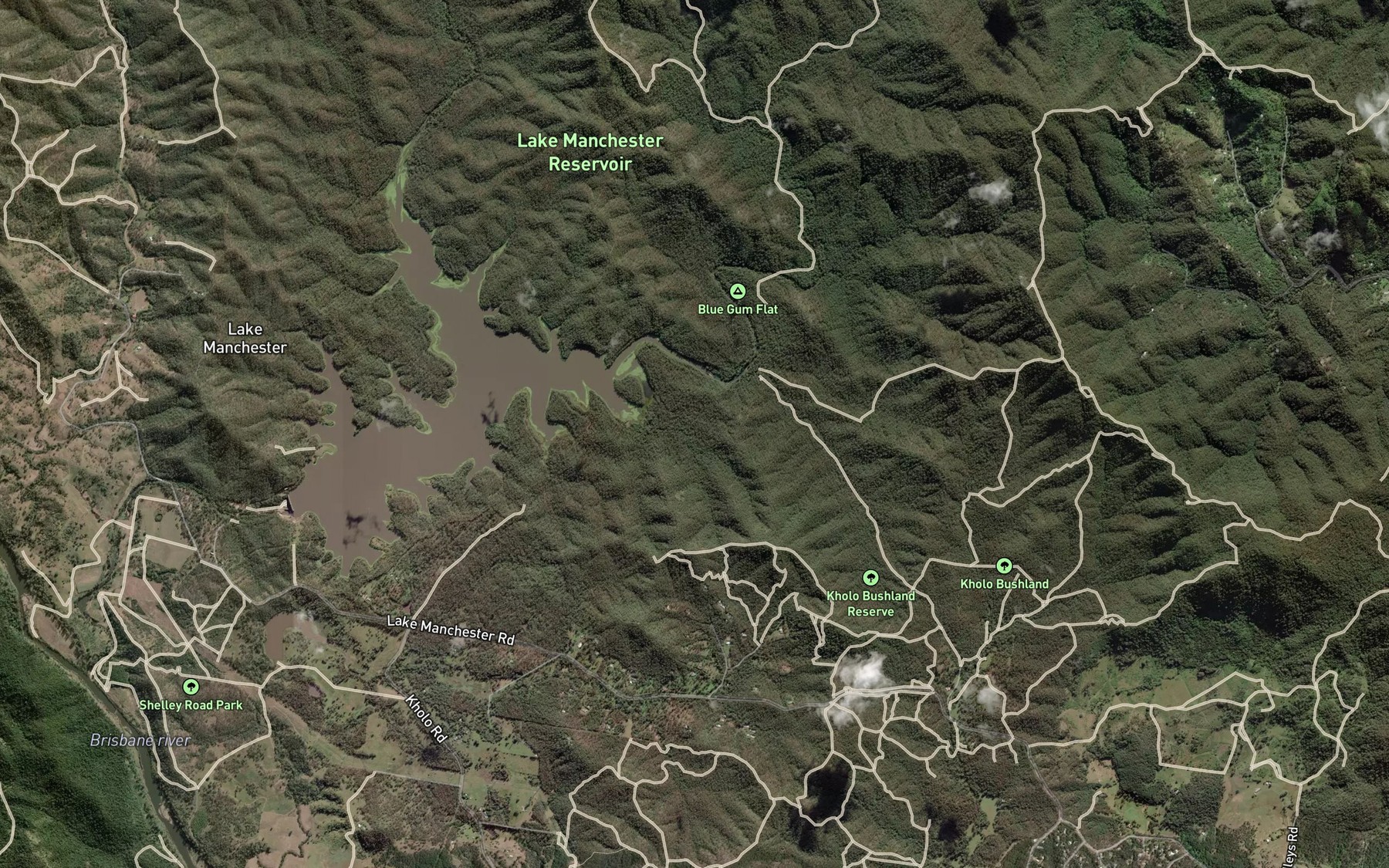 Satellite map of the Cabbage Tree Creek