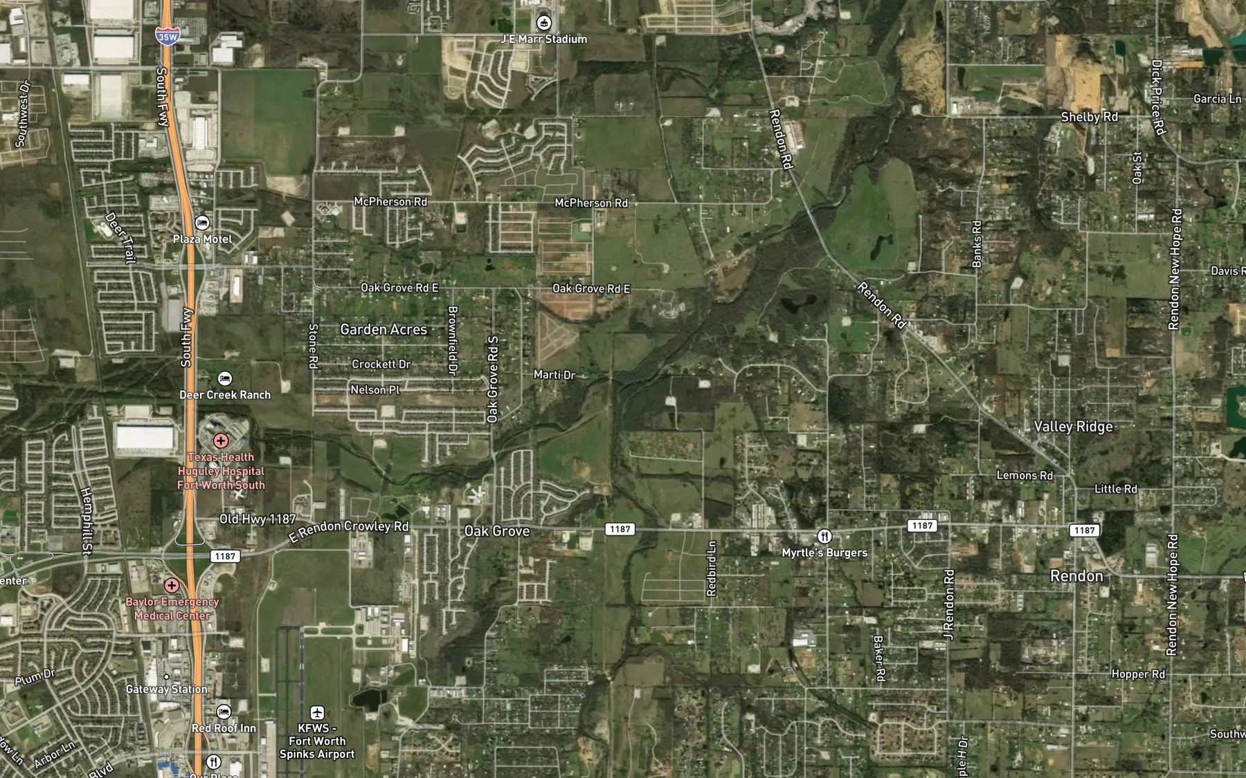 Satellite map of the Deer Creek
