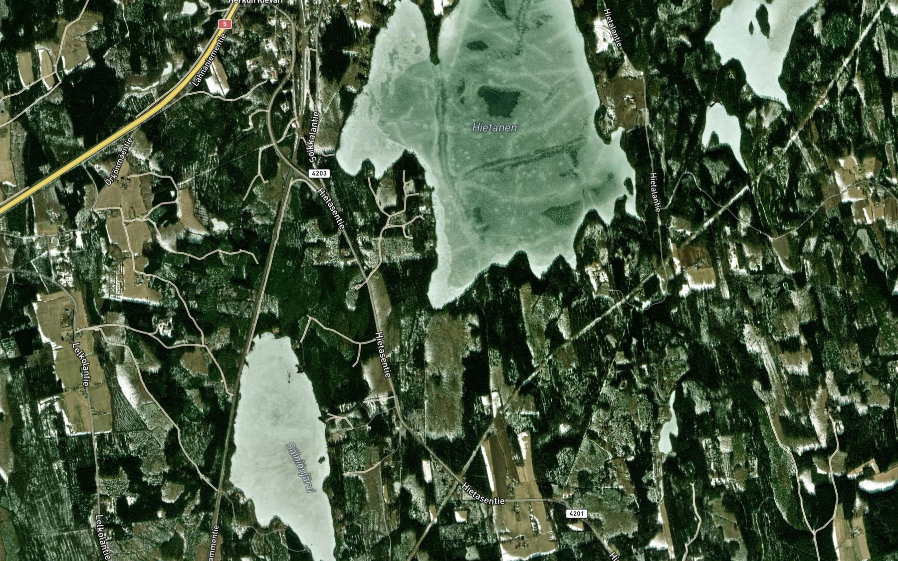 Satellite map of the Ylolanlahti