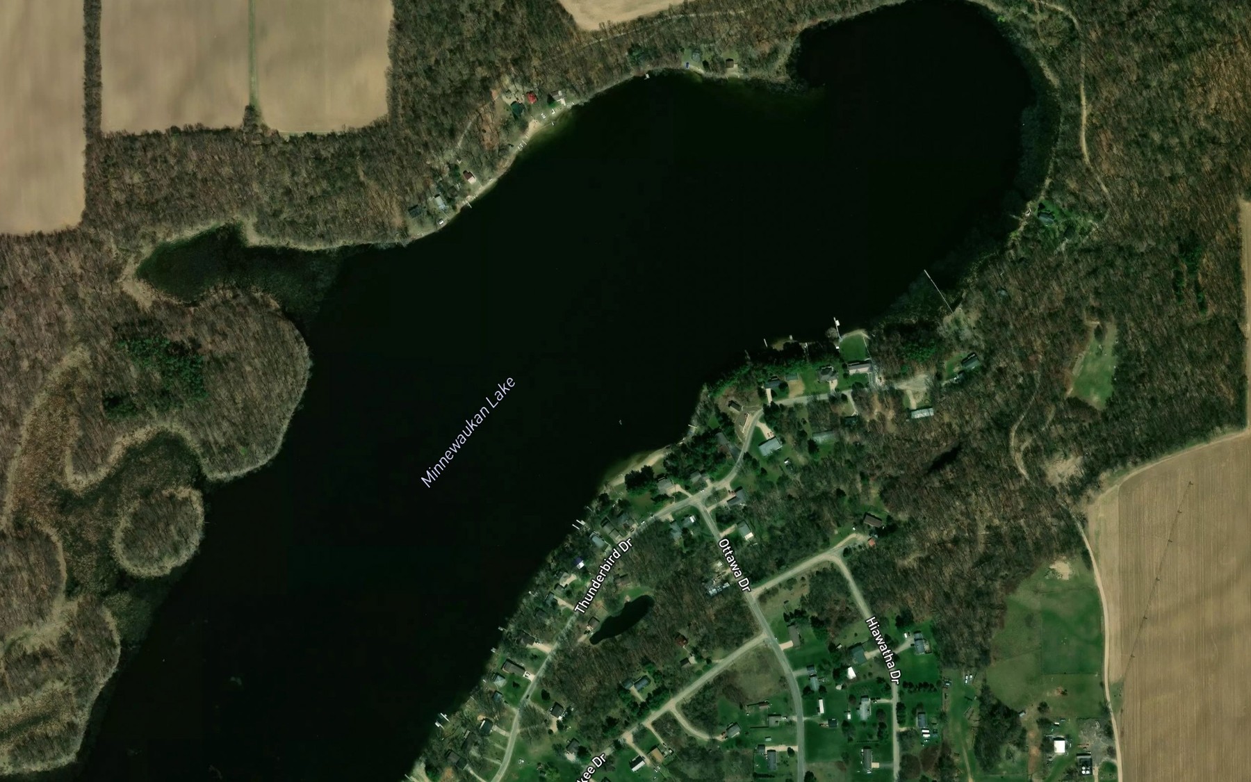 Satellite map of the Minnewaukan Lake