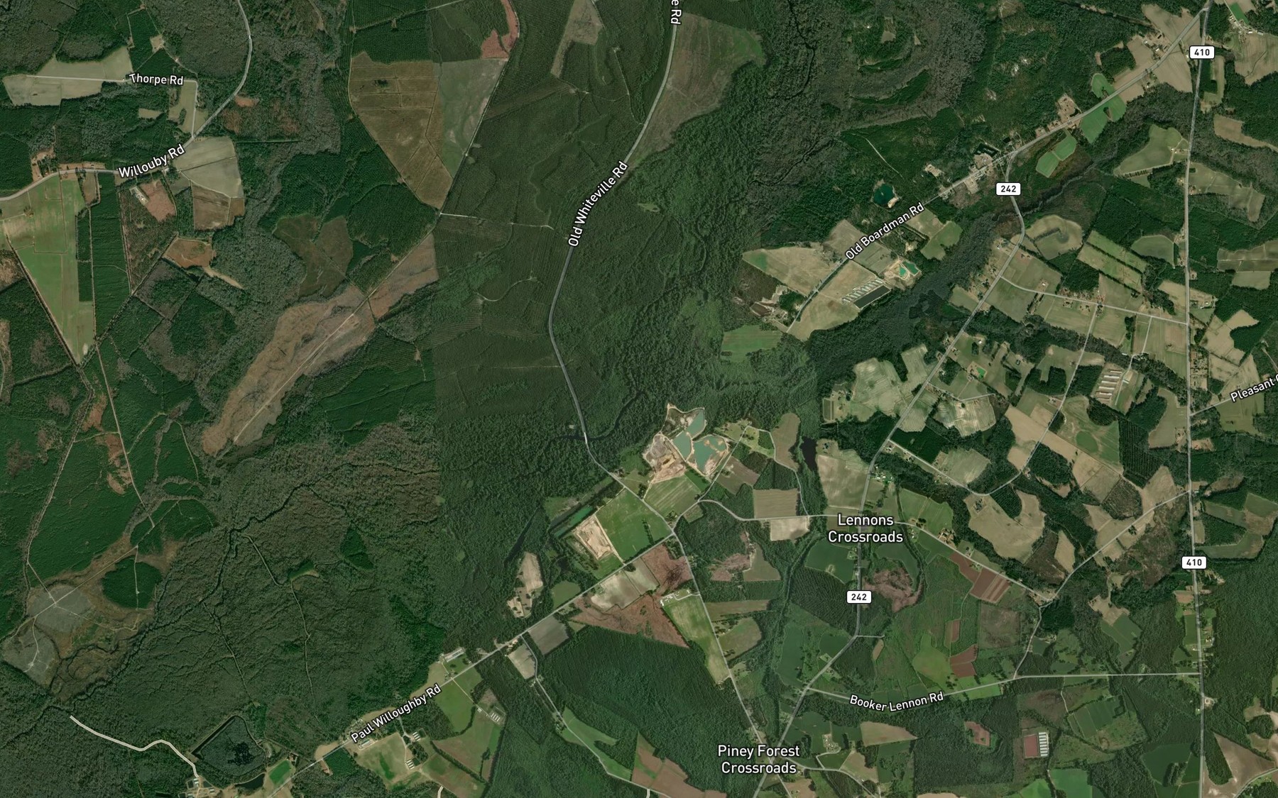 Satellite map of the Rattlesnake Branch