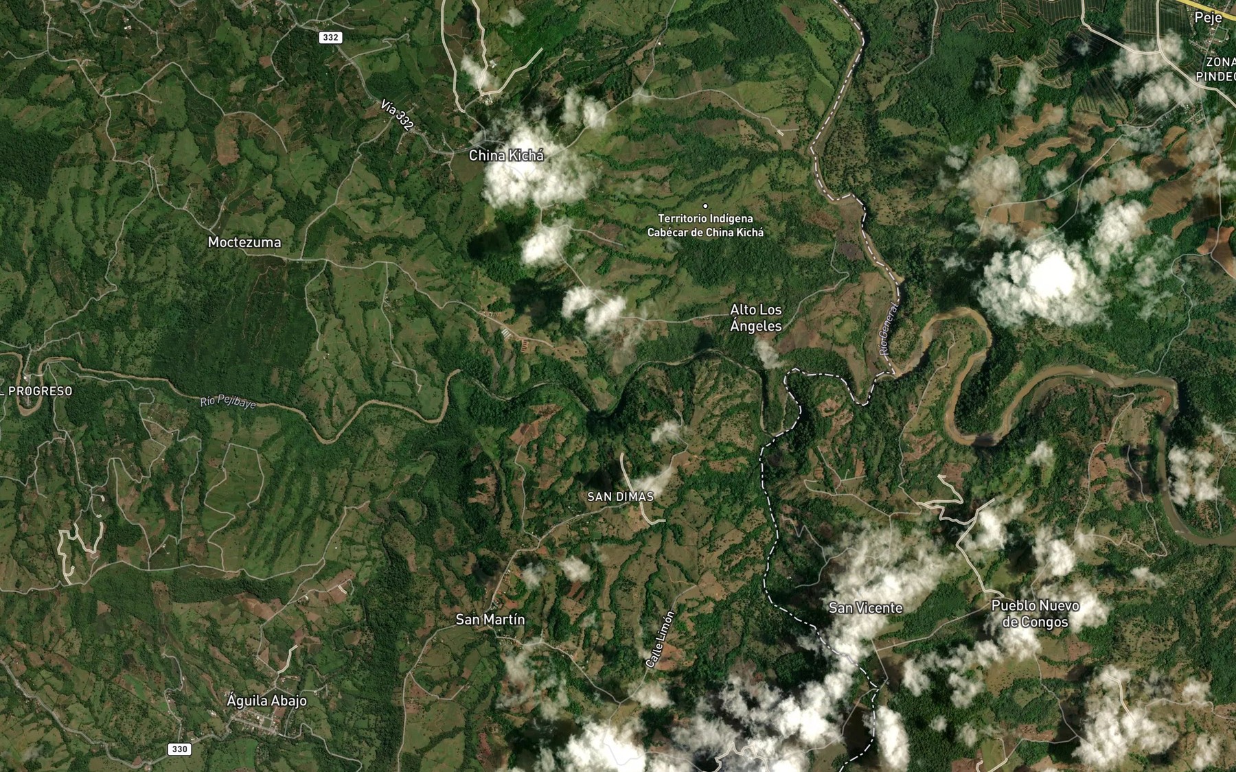 Satellite map of the Quebrada Bonita