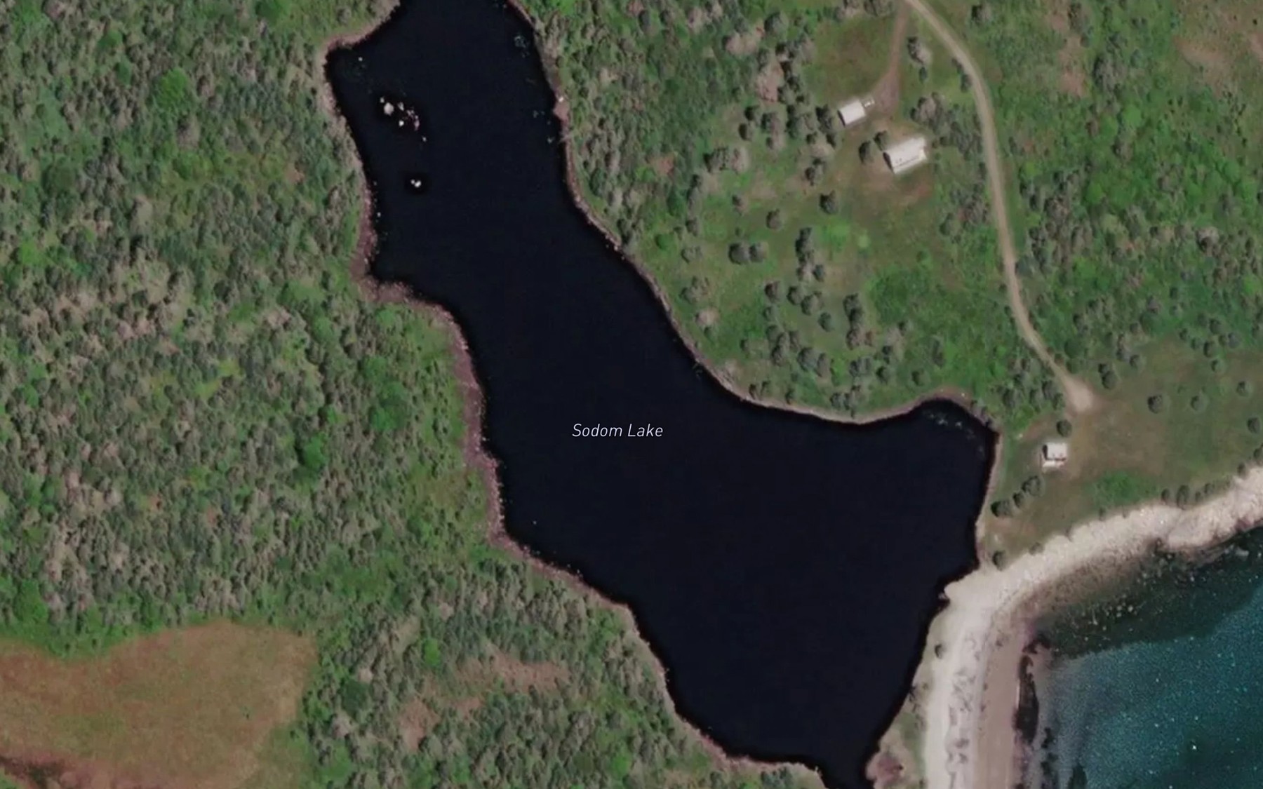 Satellite map of the Sodom Lake