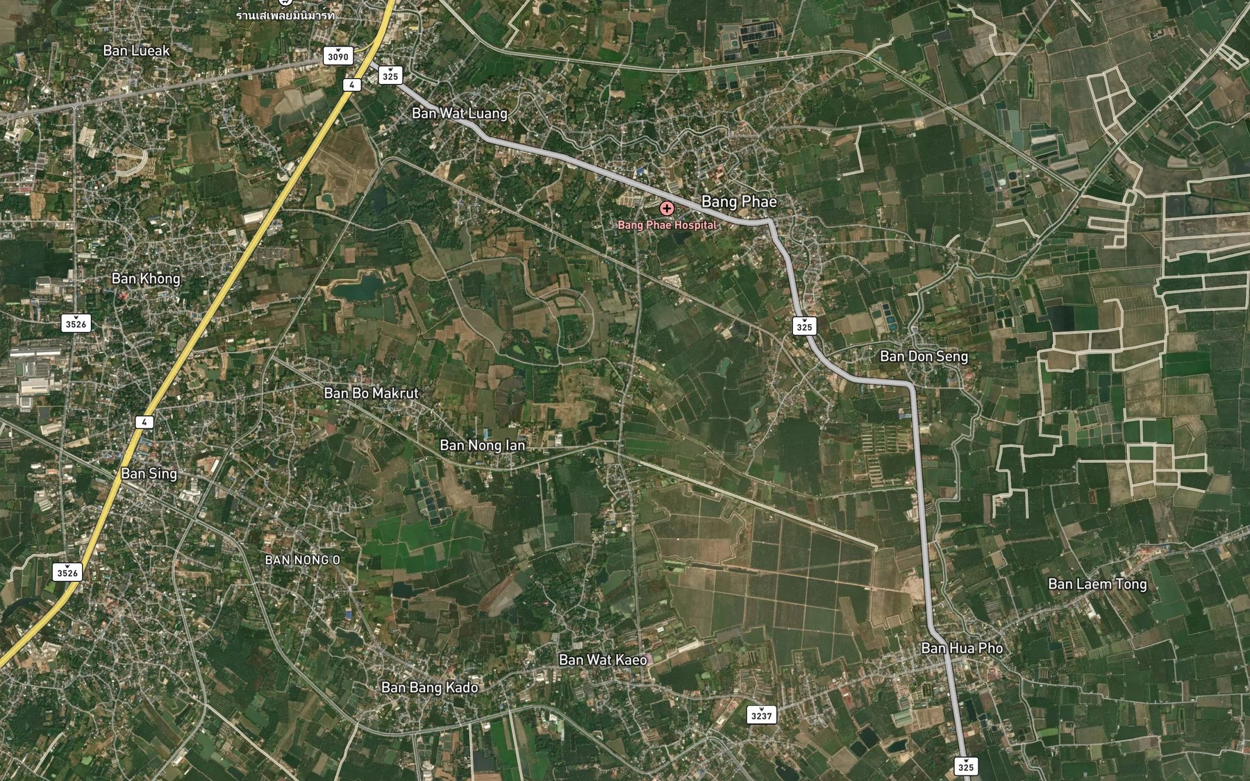 Satellite map of the Khlong Nong Chok