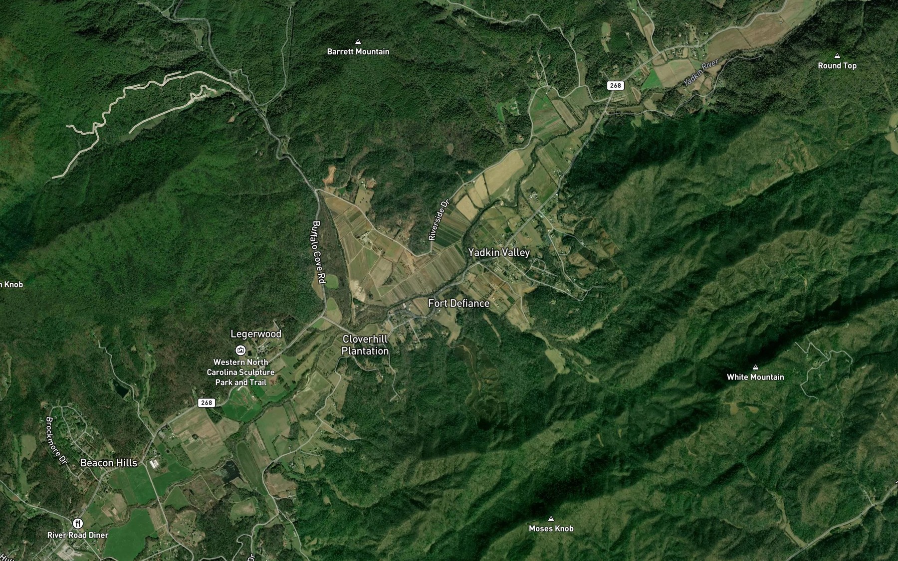 Satellite map of the Mill Creek