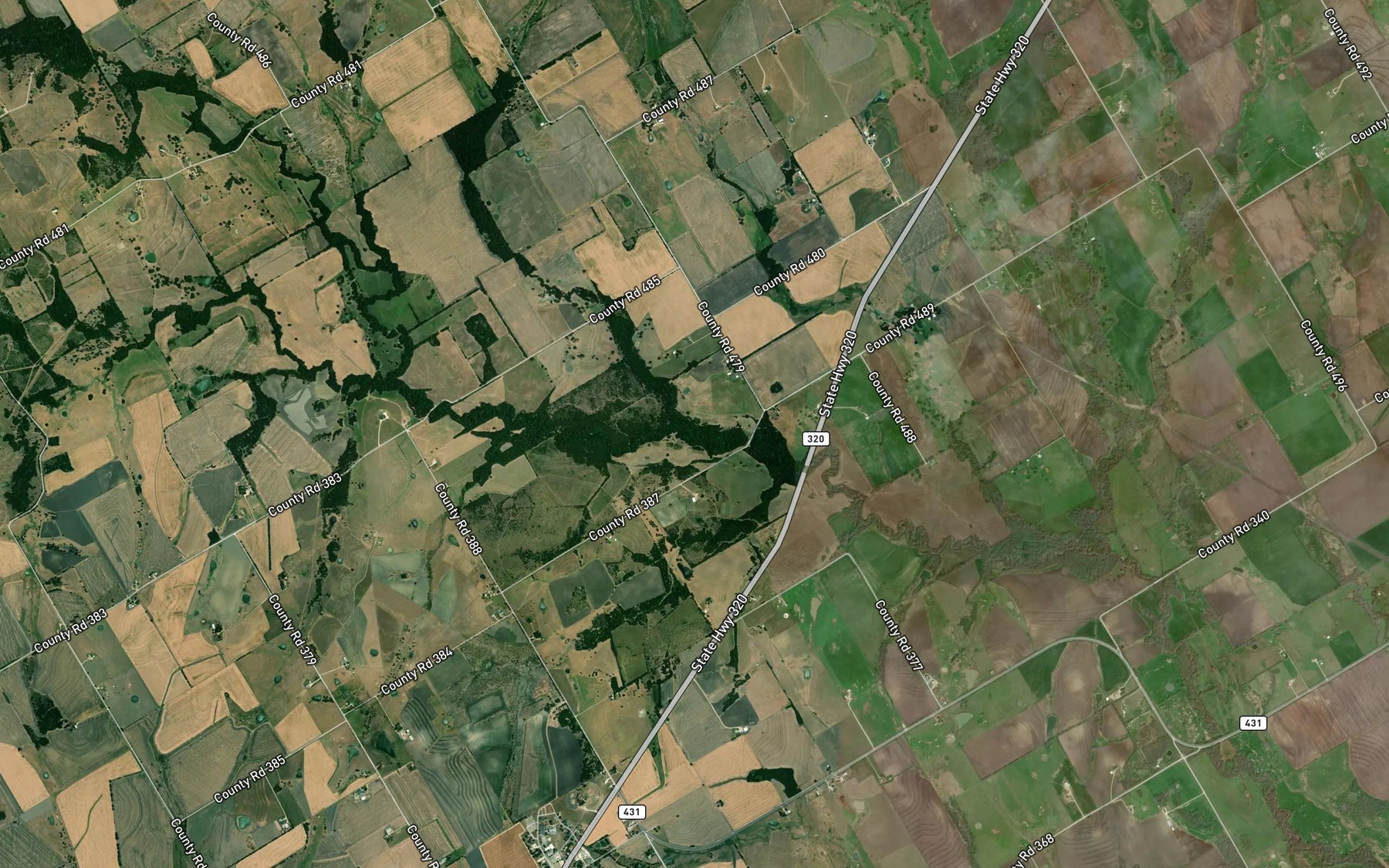 Satellite map of the Watermelon Branch