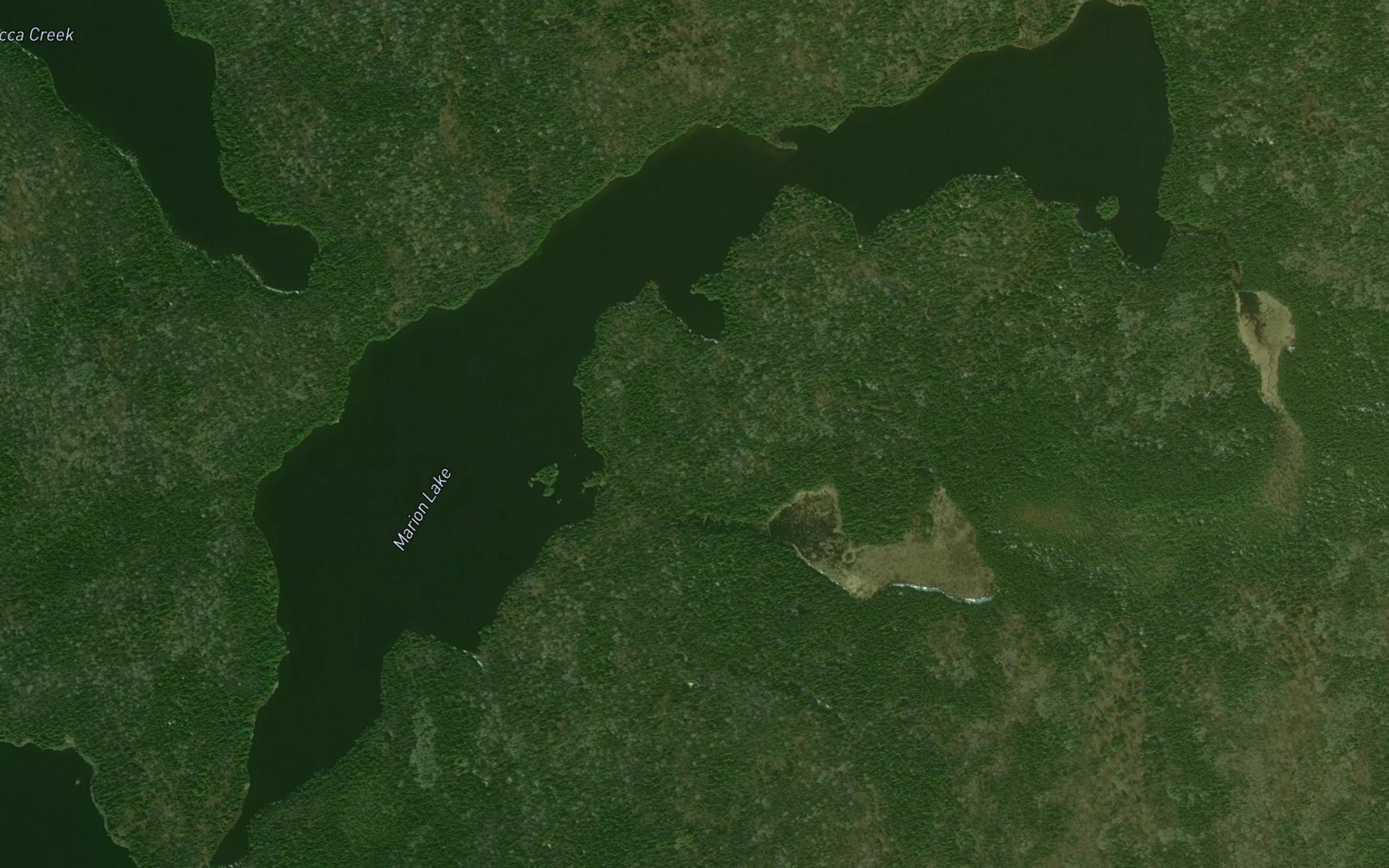 Satellite map of the Marion Lake
