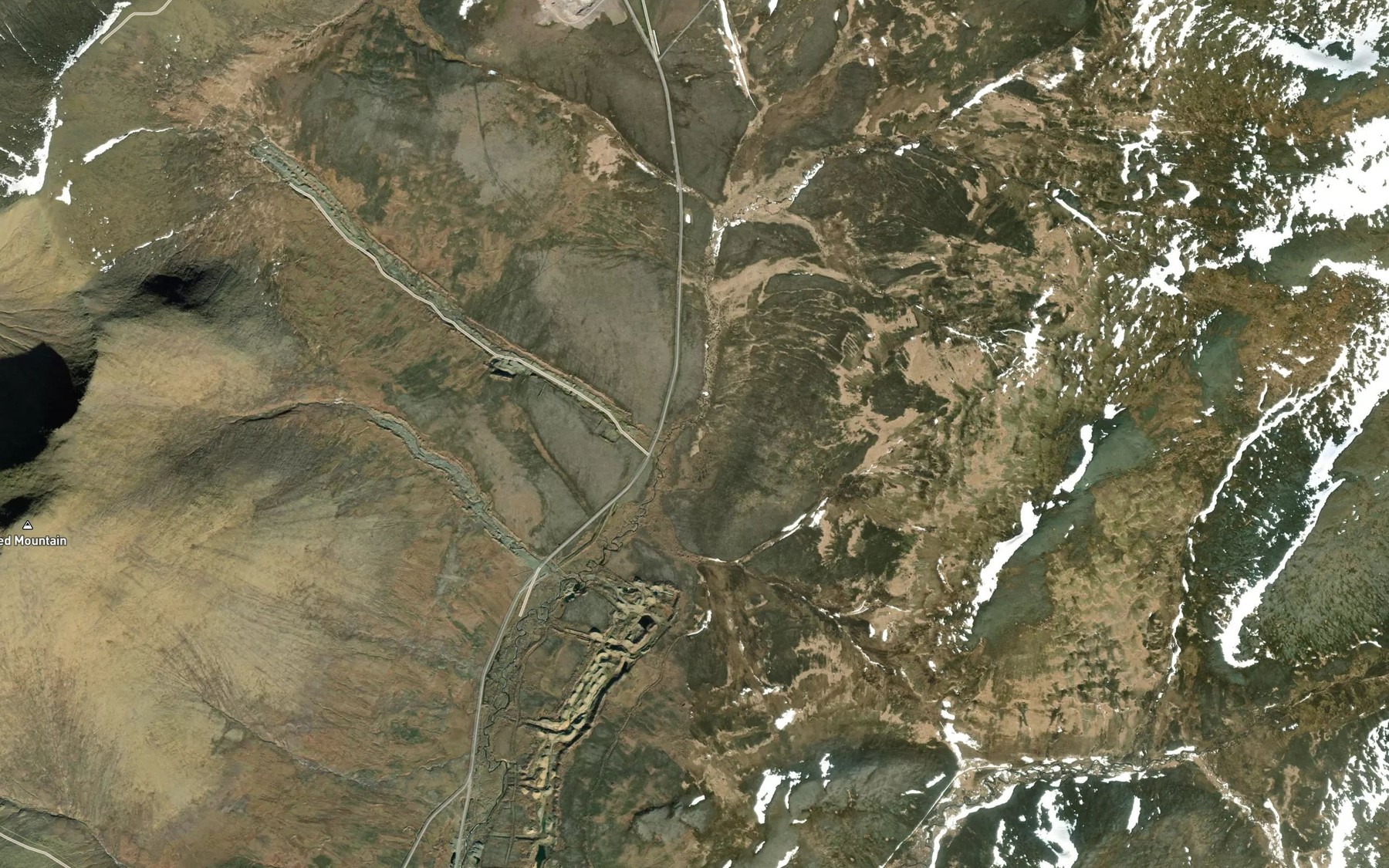 Satellite map of the Clara Creek
