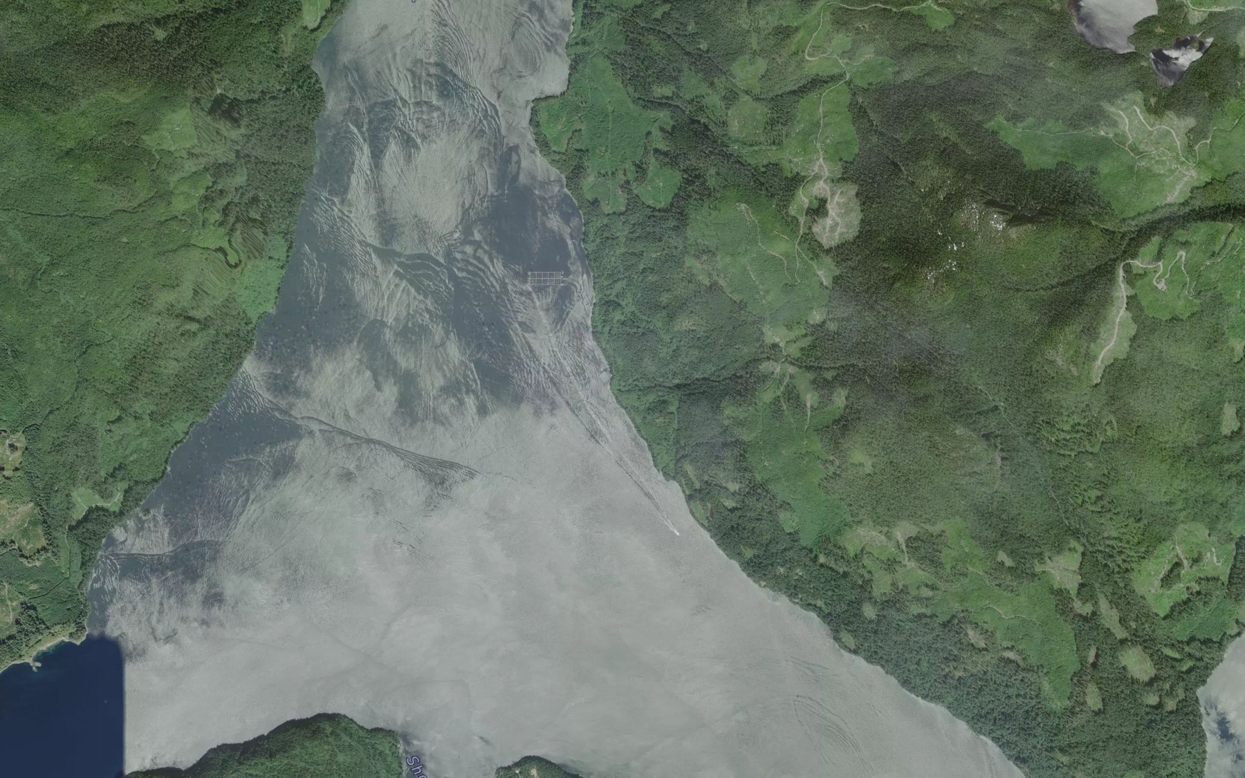 Satellite map of the Don Creek