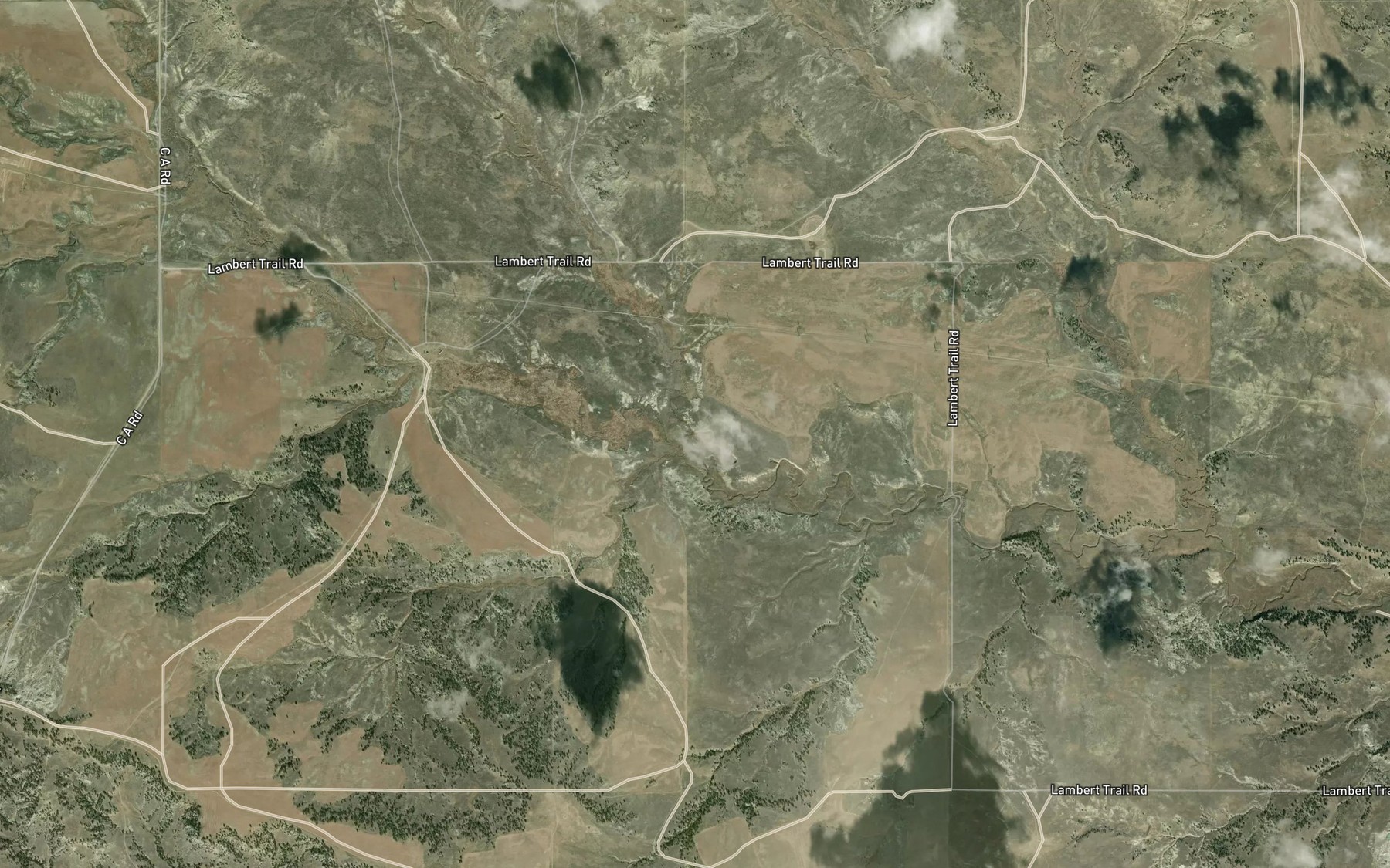 Satellite map of the West Fork Pompeys Pillar Creek
