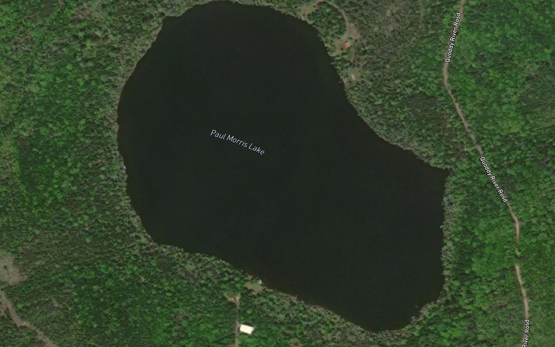 Satellite map of the Paul Morris Lake