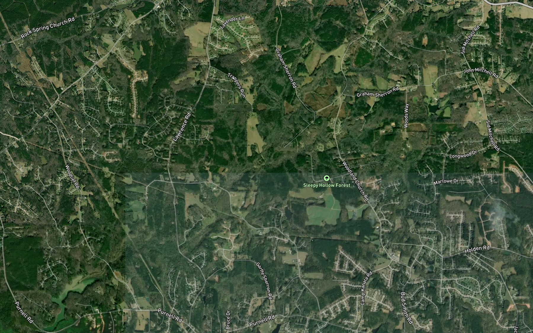 Satellite map of the Mill Creek