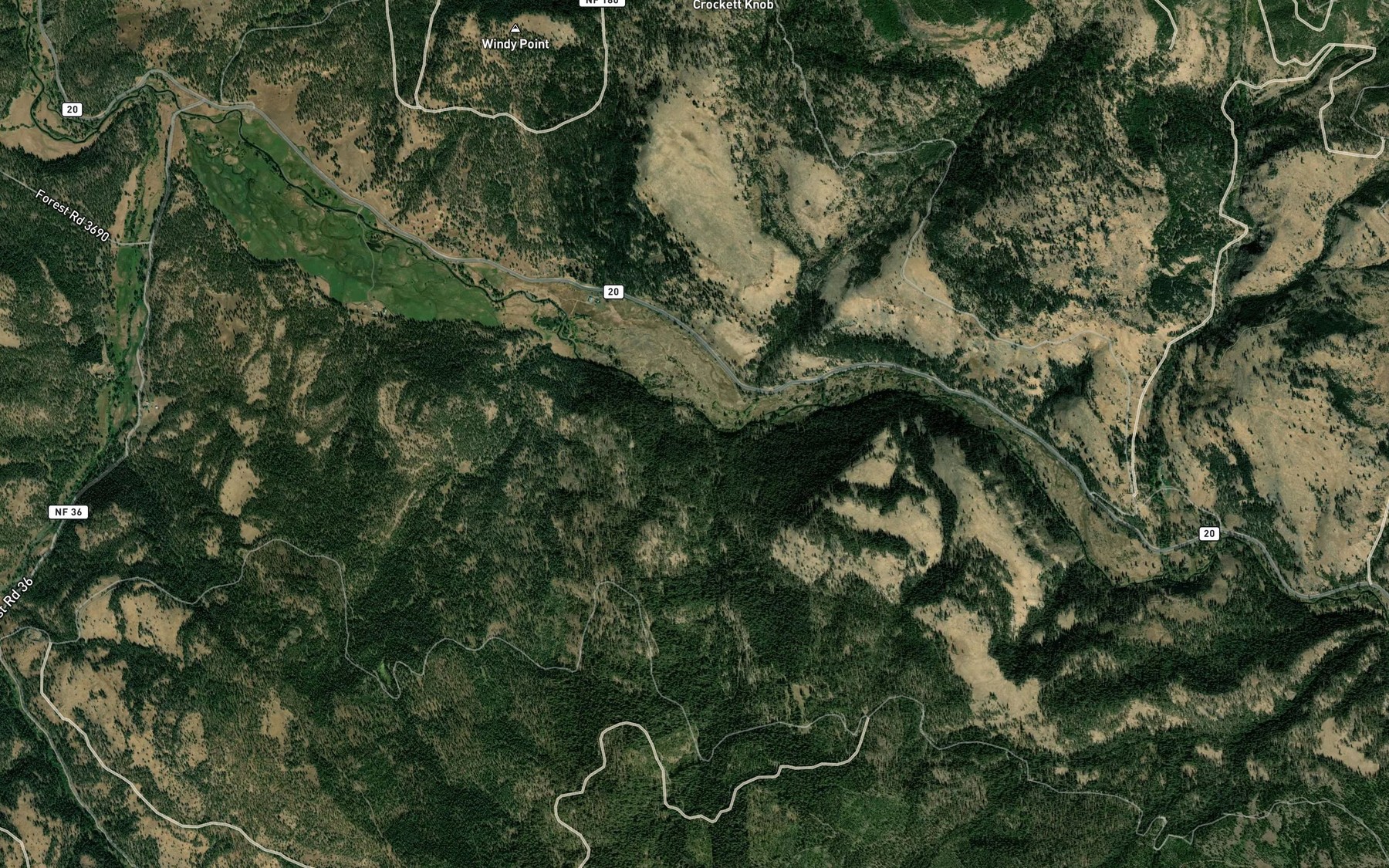 Satellite map of the Dunston Creek