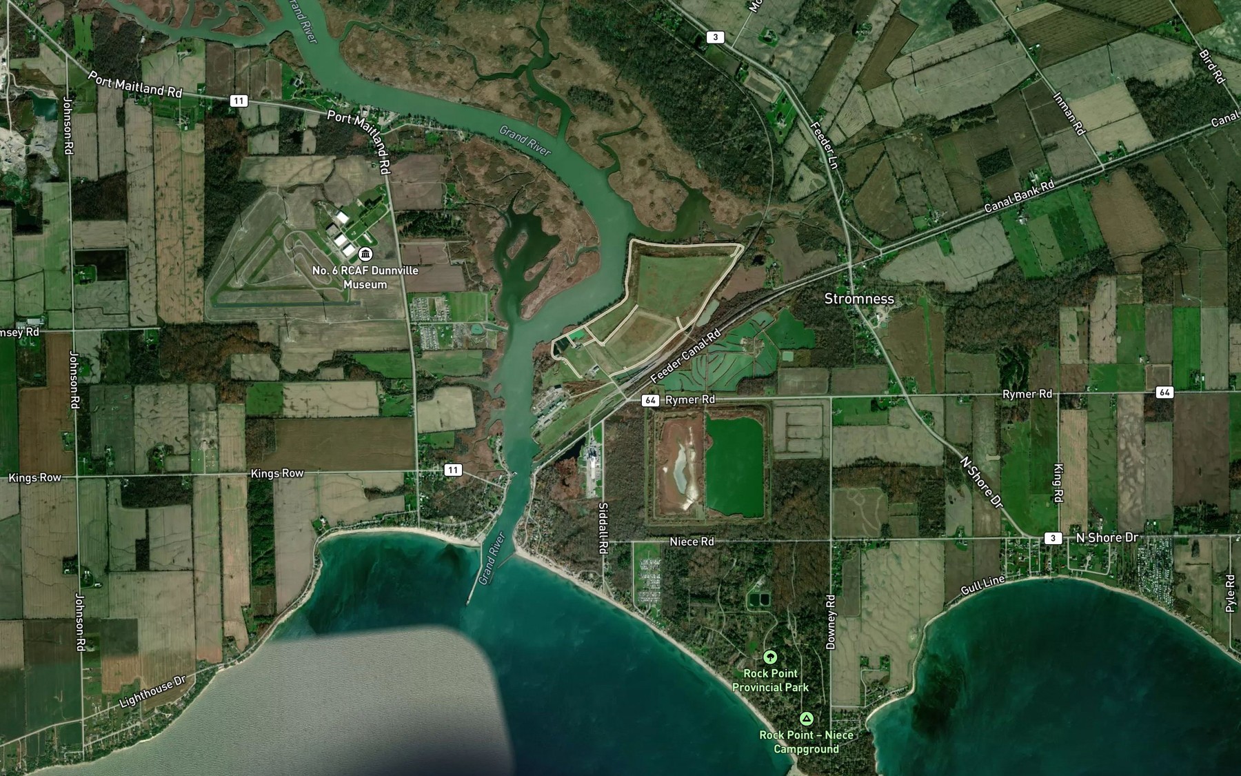 Satellite map of the Mazi Drain