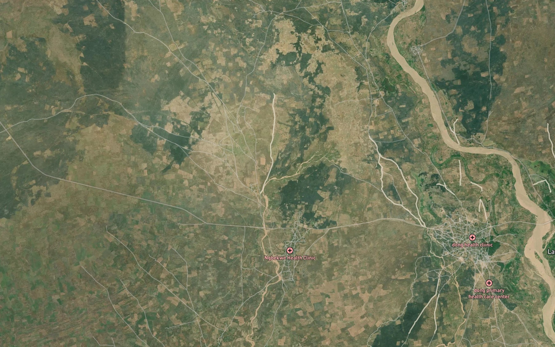 Satellite map of the River Njendure