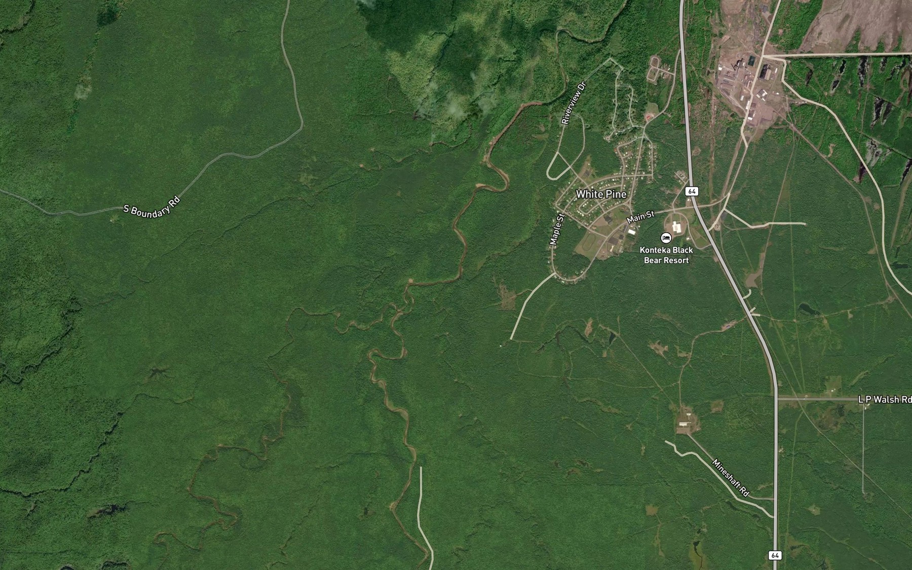 Satellite map of the Anderson Creek