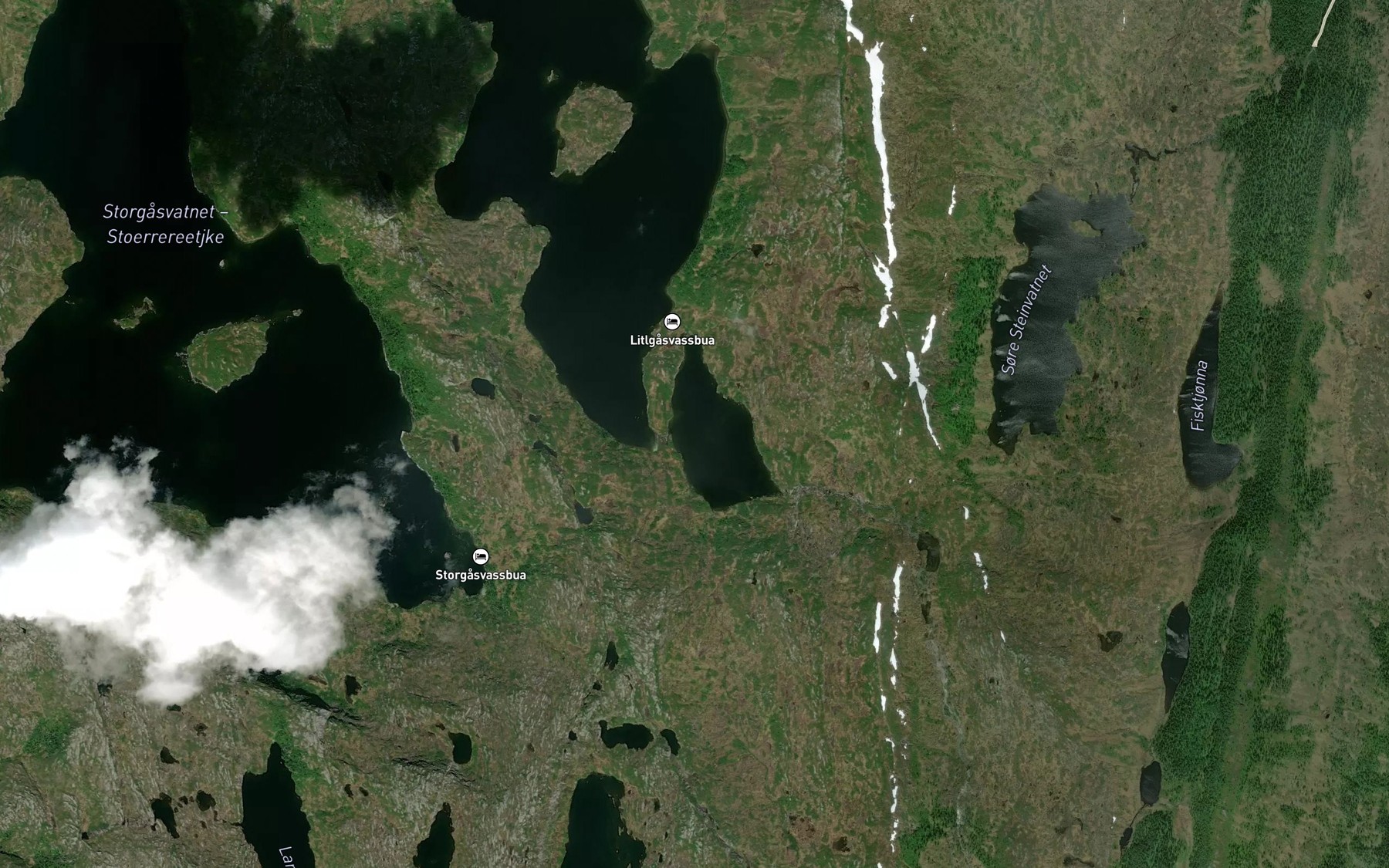 Satellite map of the Gasvatnet,austre
