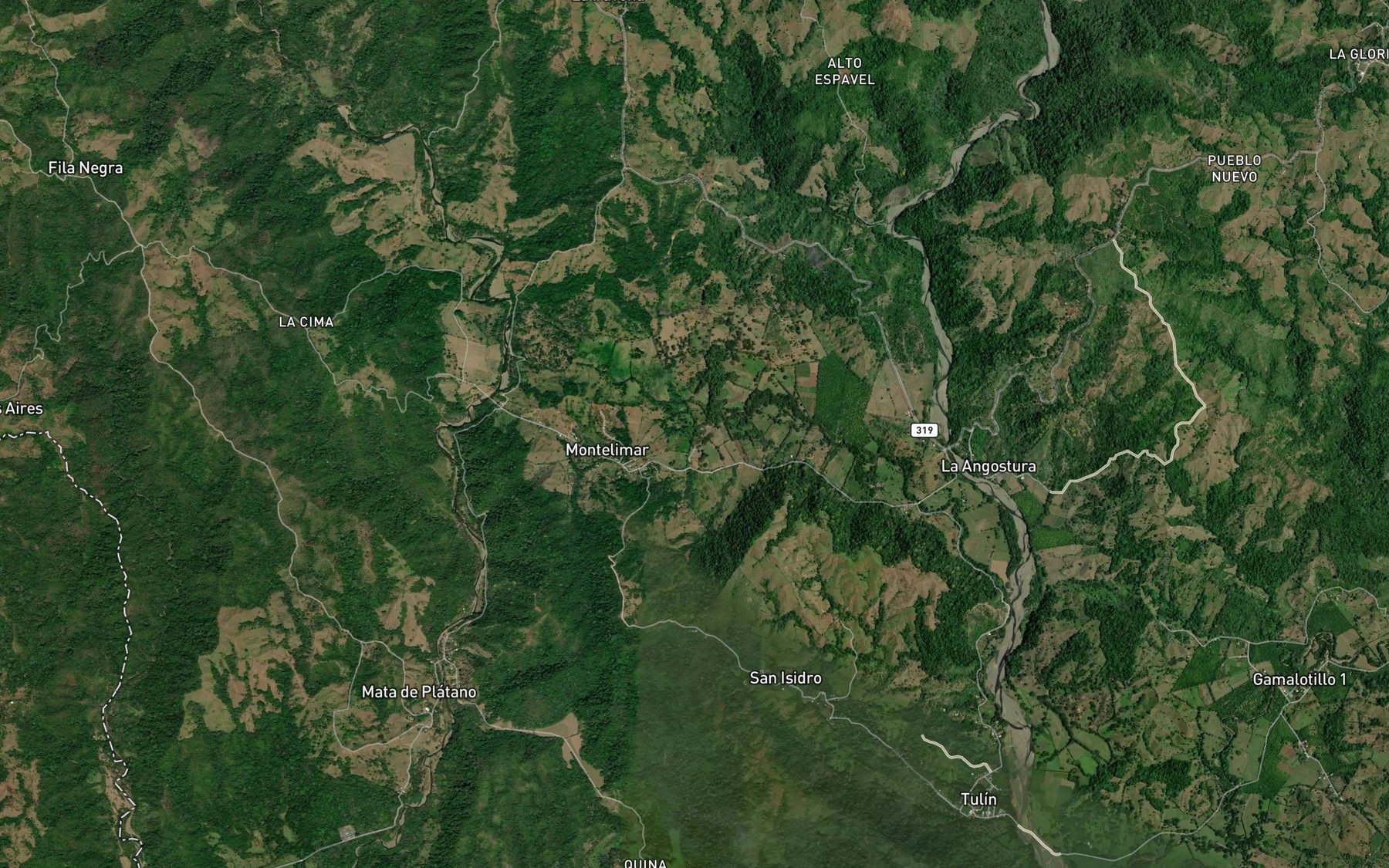 Satellite map of the Quebrada Plata