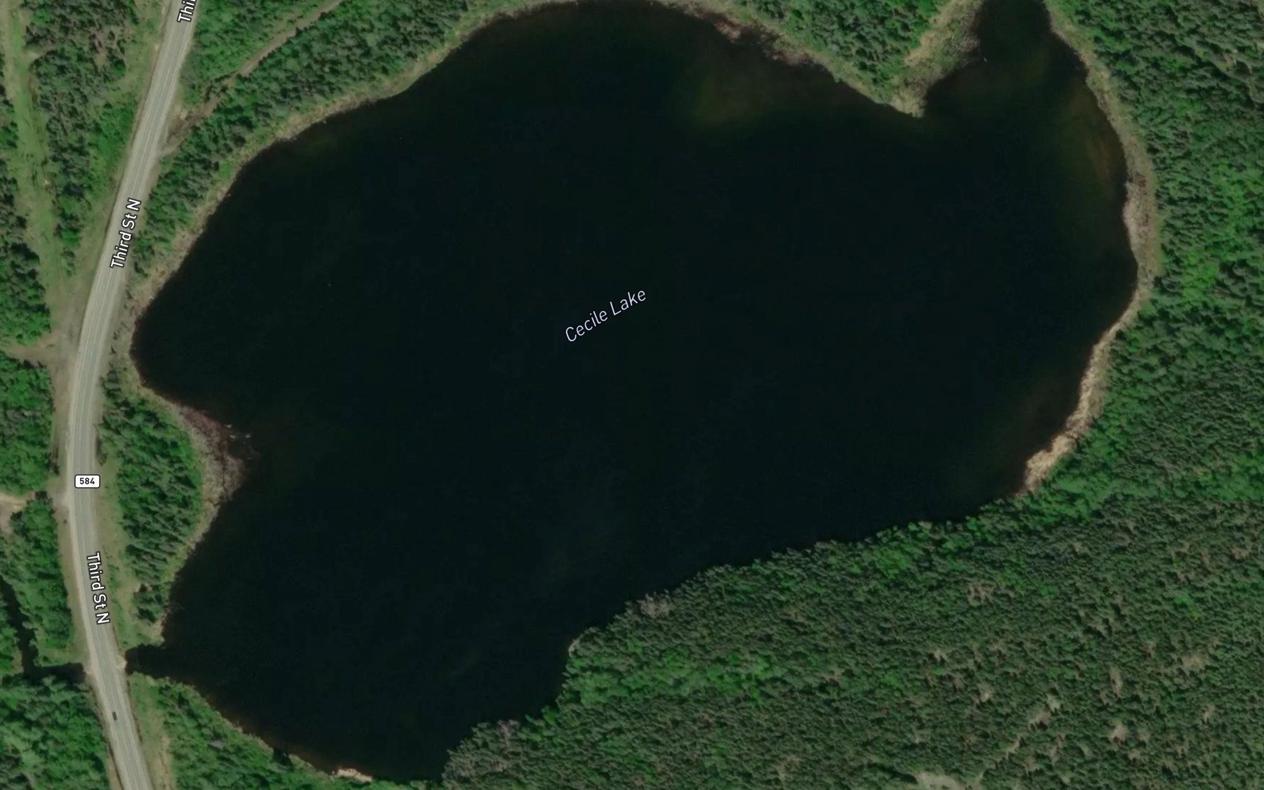Satellite map of the Cecile Lake
