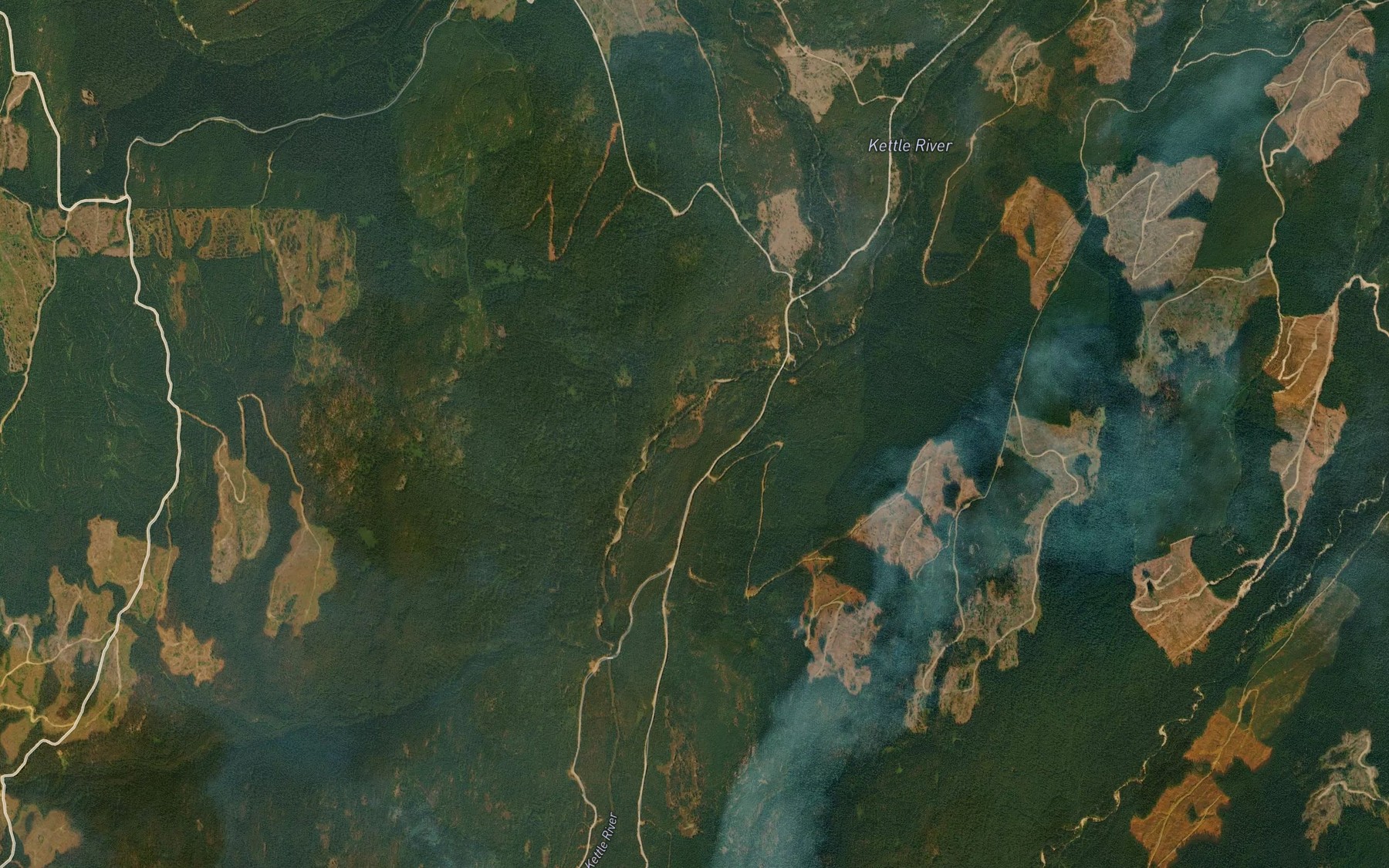 Satellite map of the Stove Creek