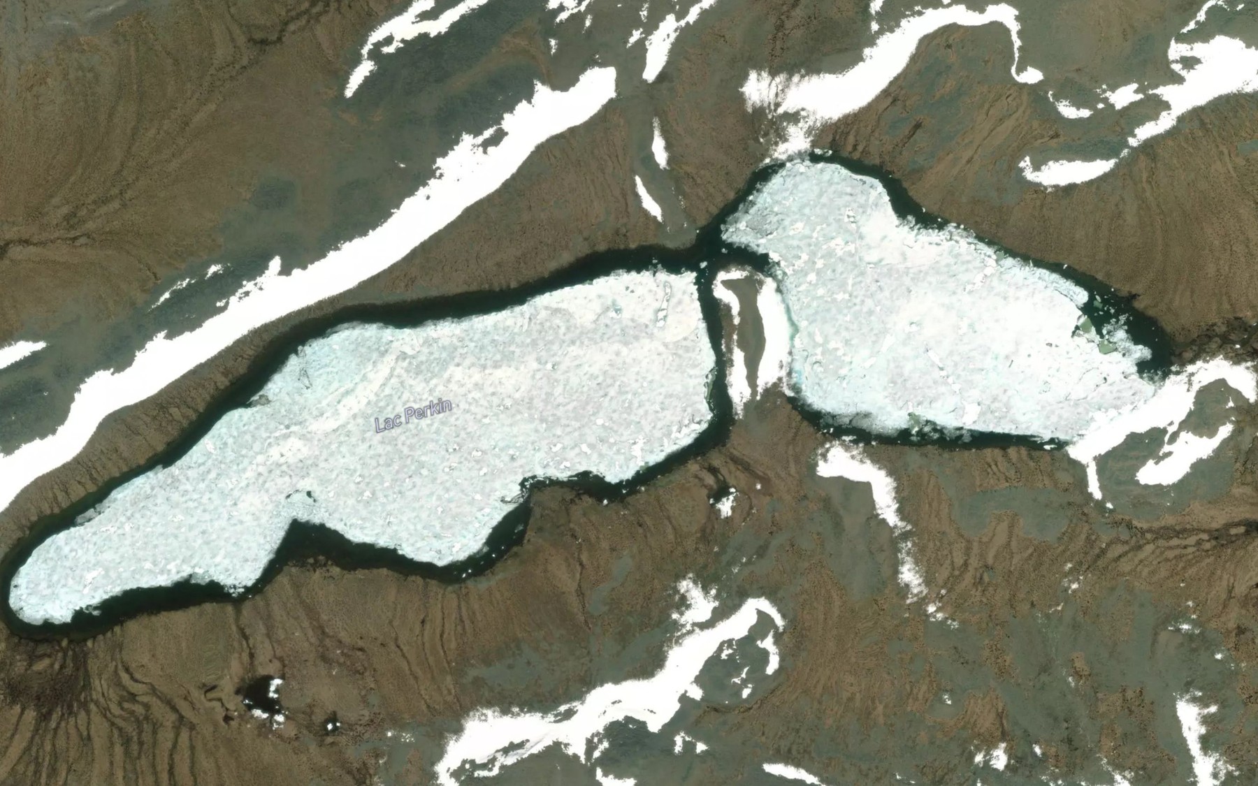 Satellite map of the Lac Perkin
