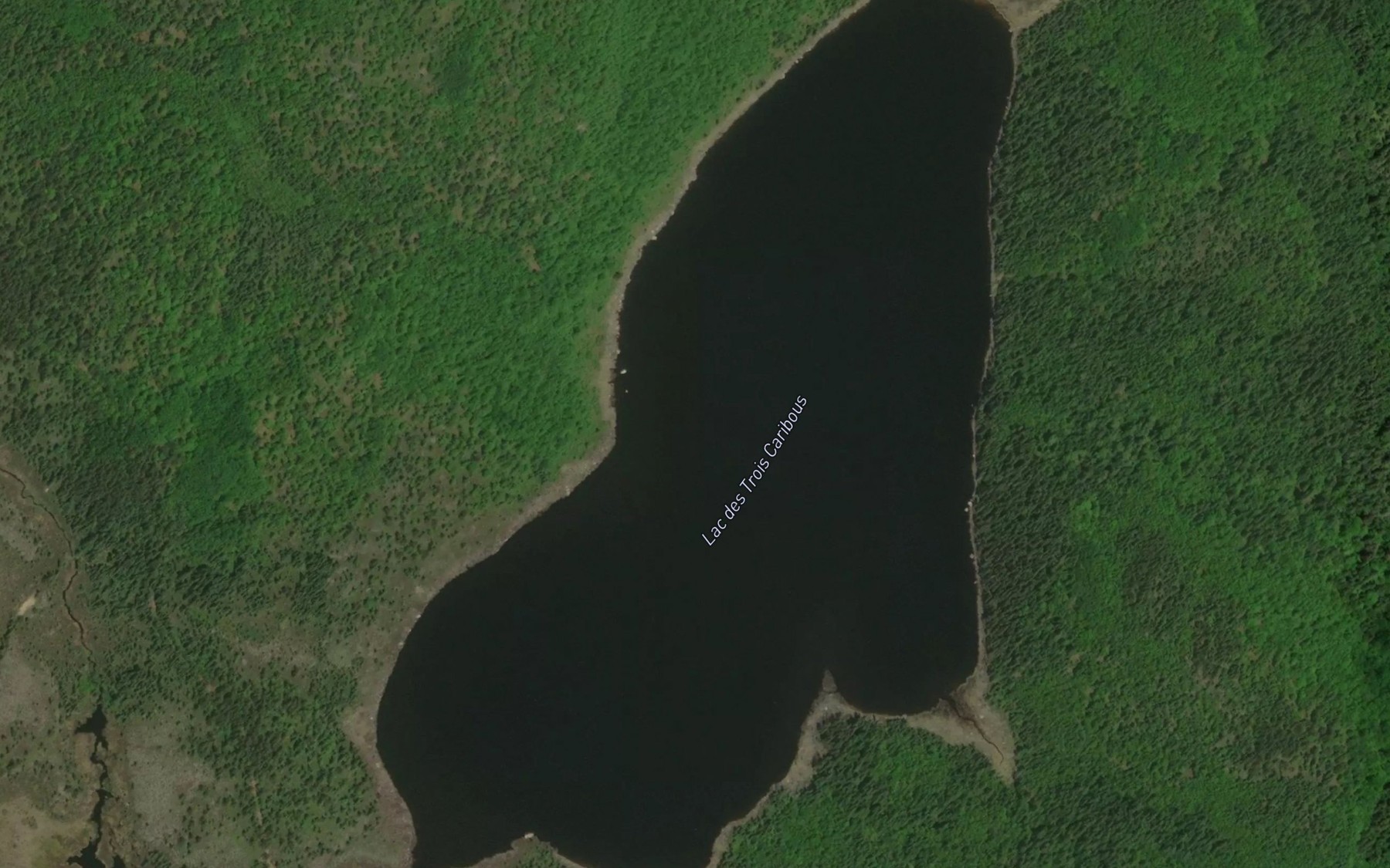 Satellite map of the Lac des Trois Caribous