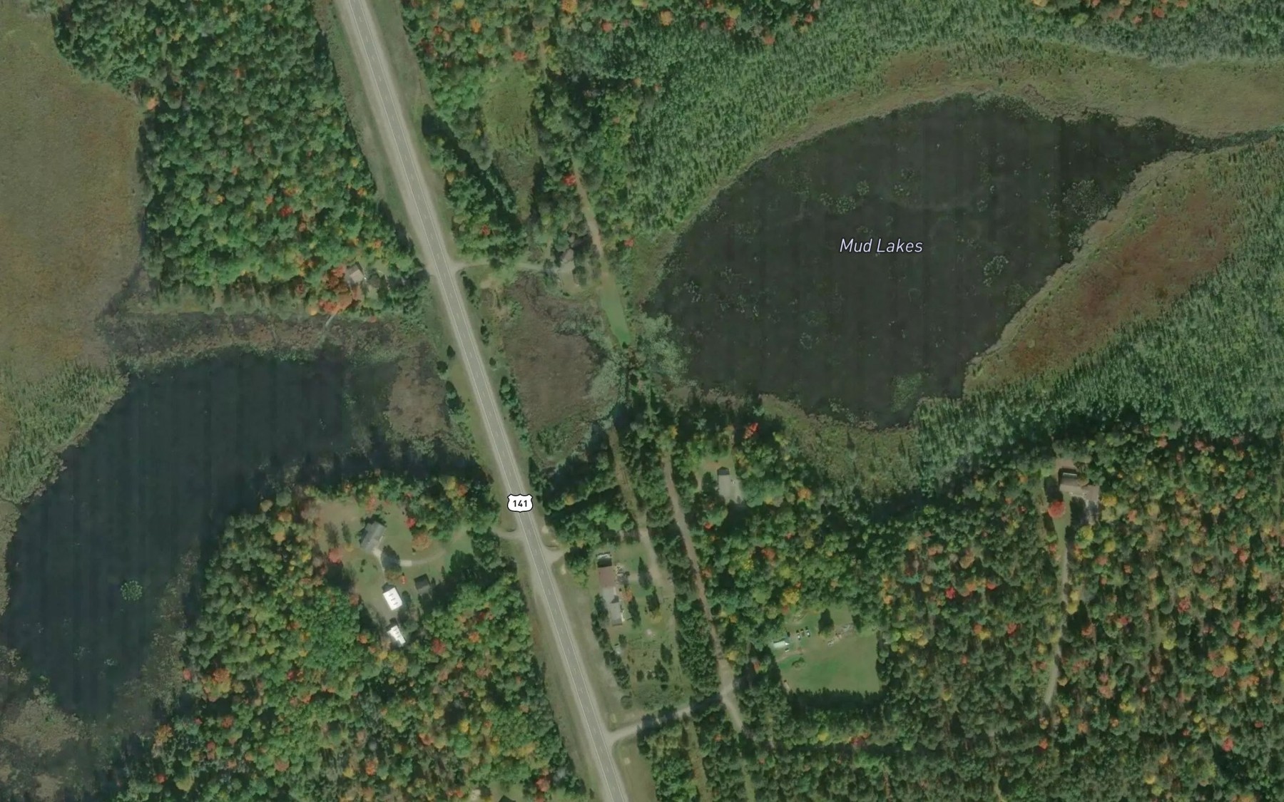 Satellite map of the Mud Lakes