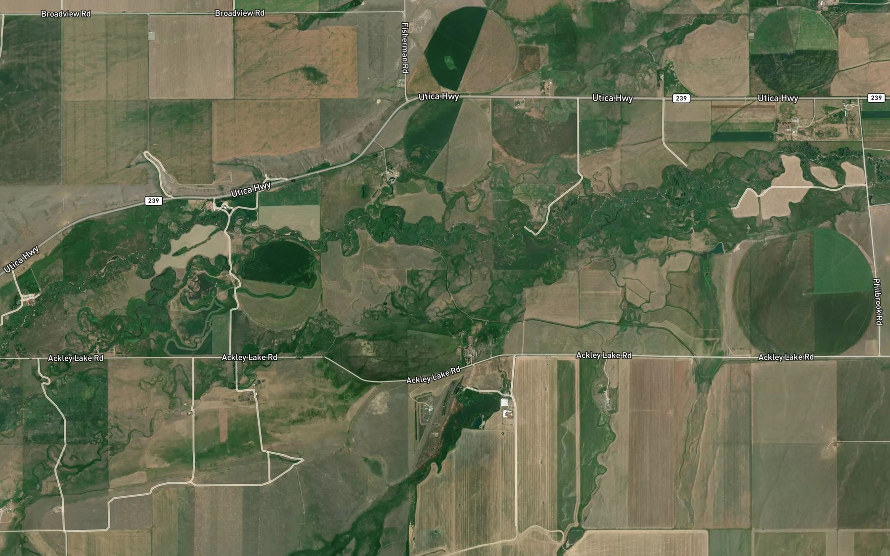 Satellite map of the Spring Creek