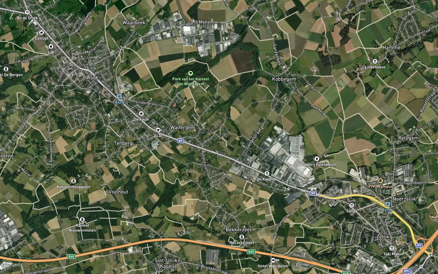 Satellite map of the Vliete-Bollebeek