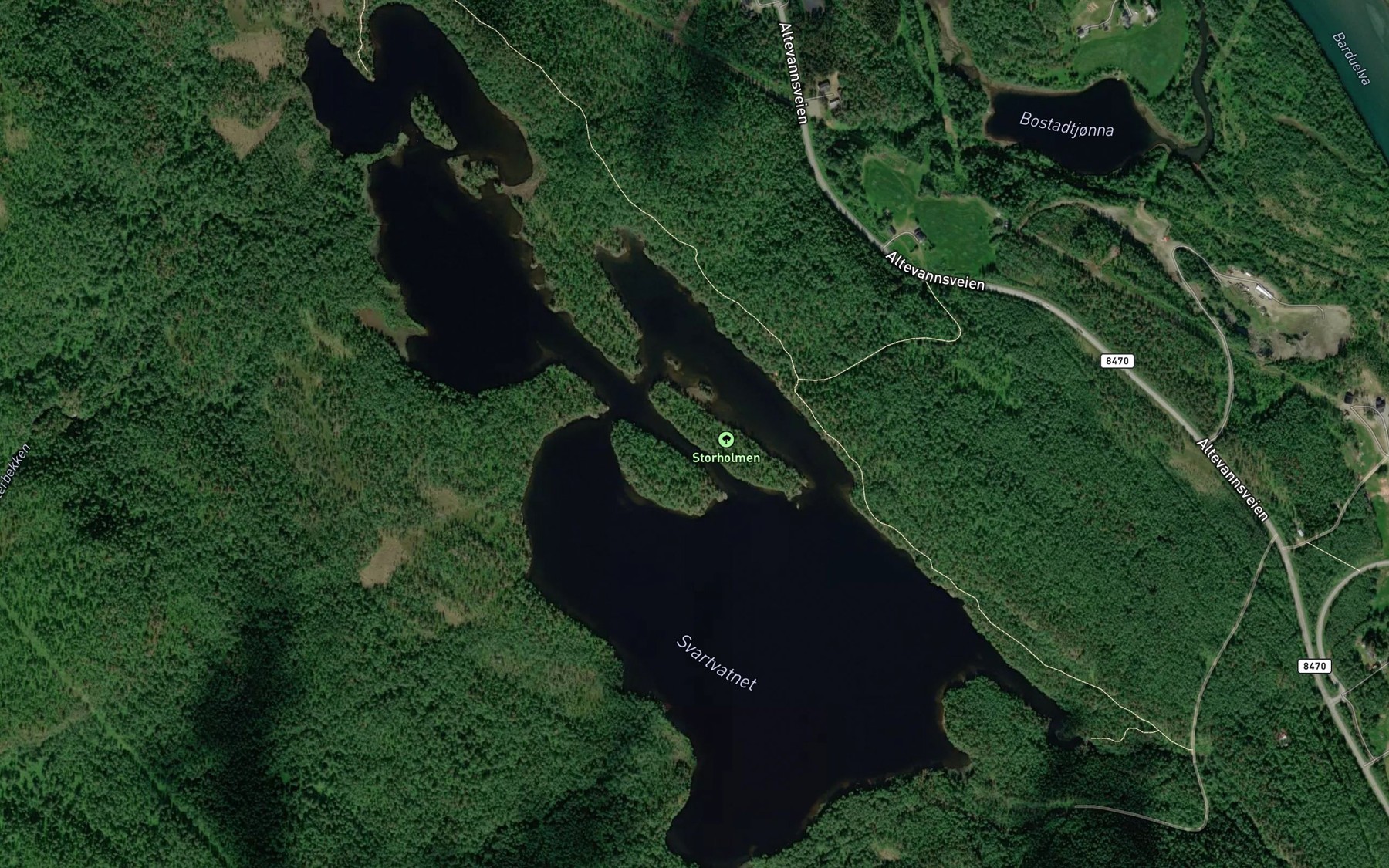 Satellite map of the Svartvatnet