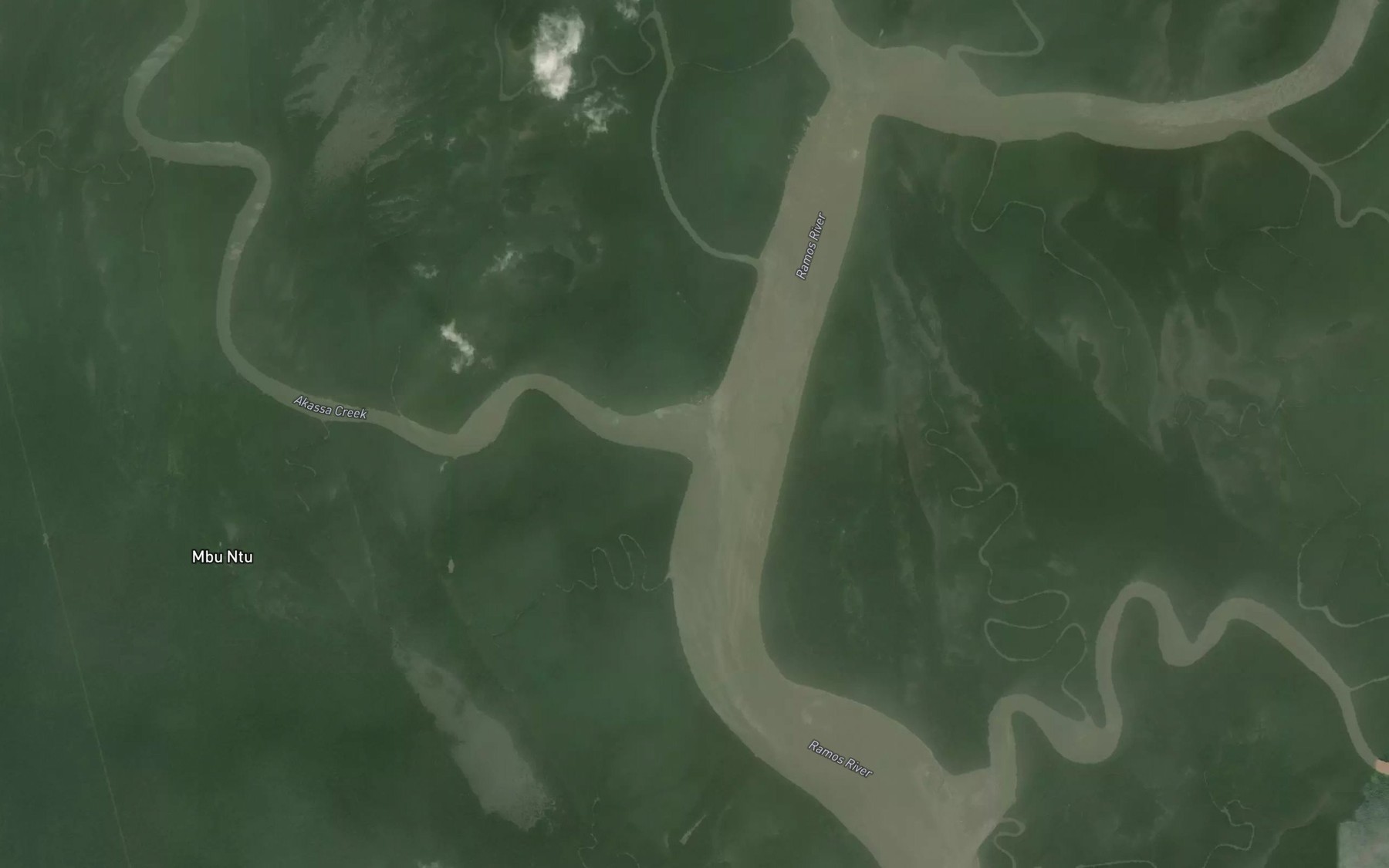 Satellite map of the Akassa Creek