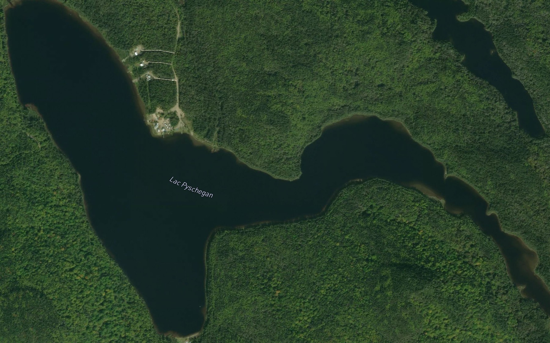 Satellite map of the Lac Pyschegan