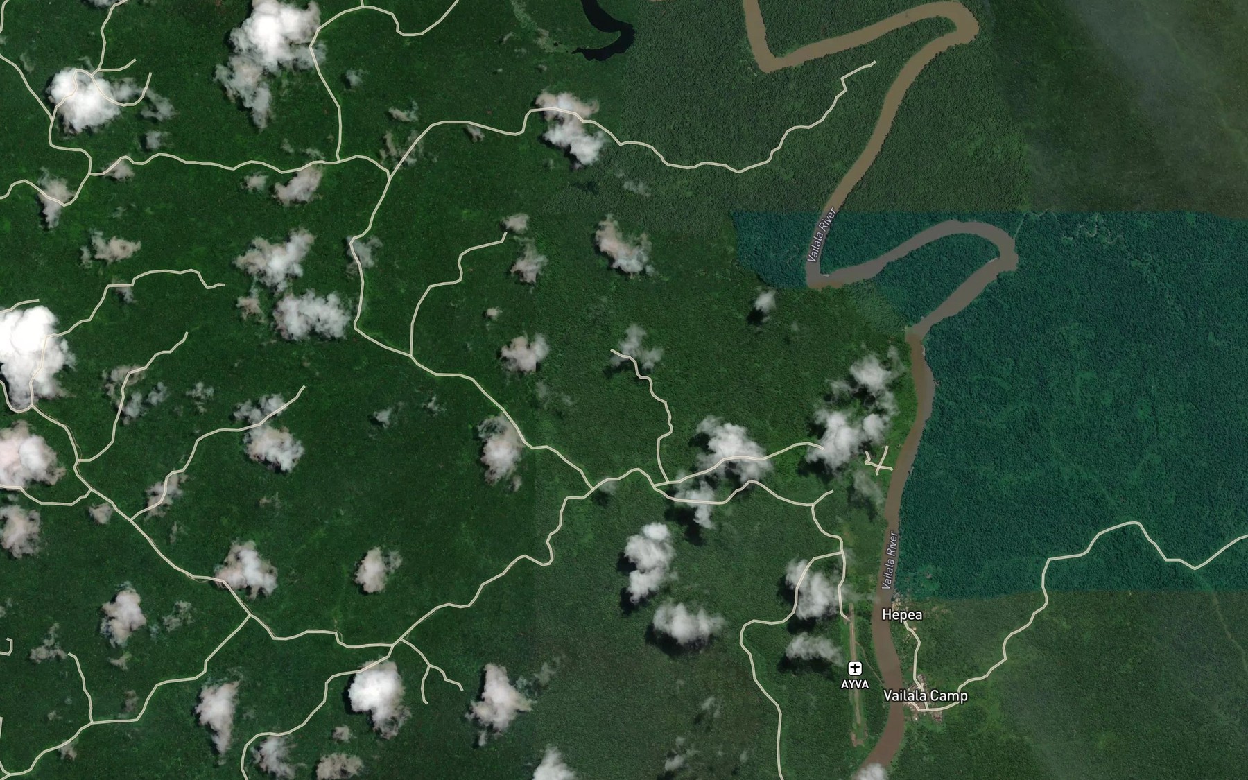 Satellite map of the Dowa Creek
