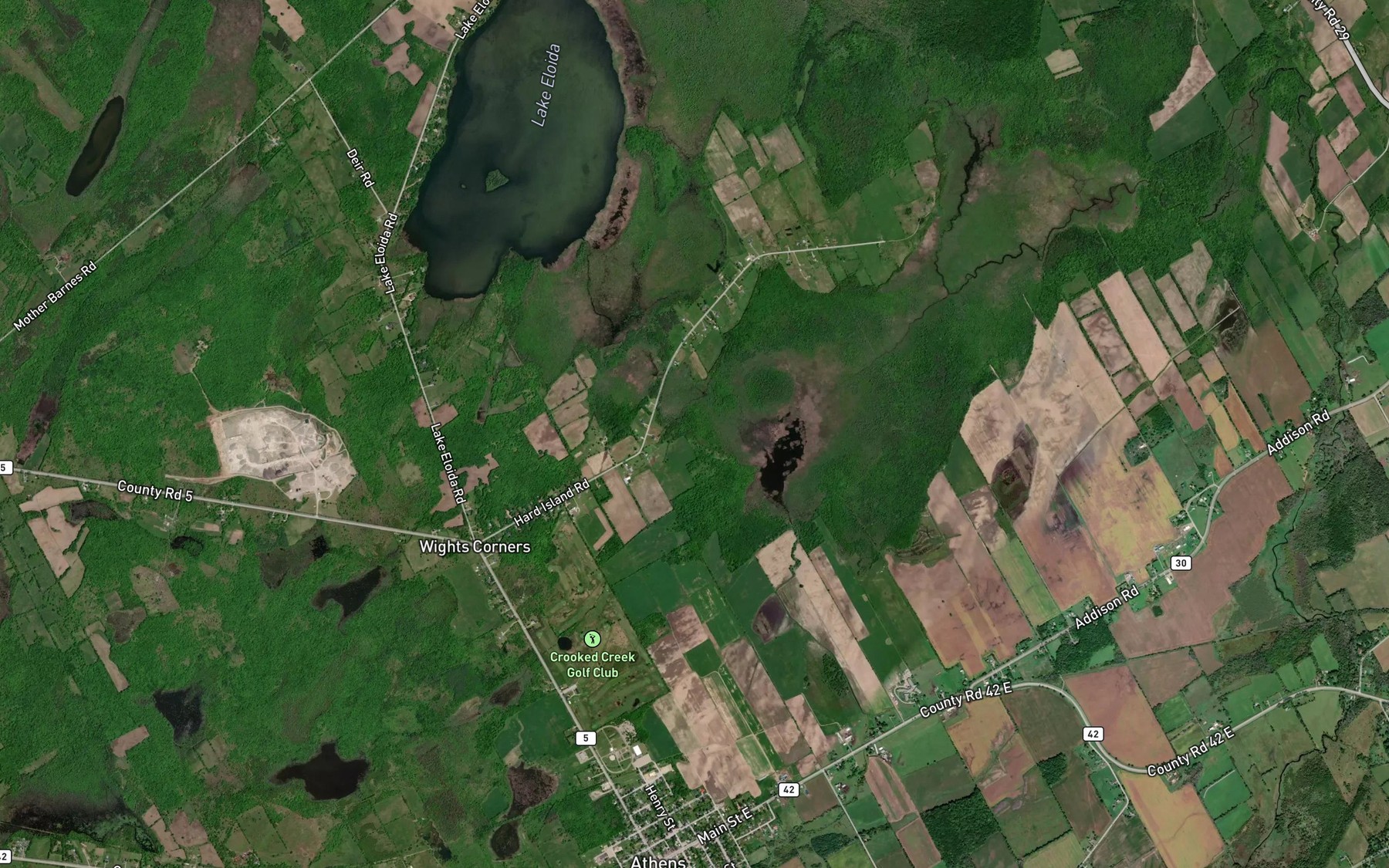 Satellite map of the Hard Island Creek