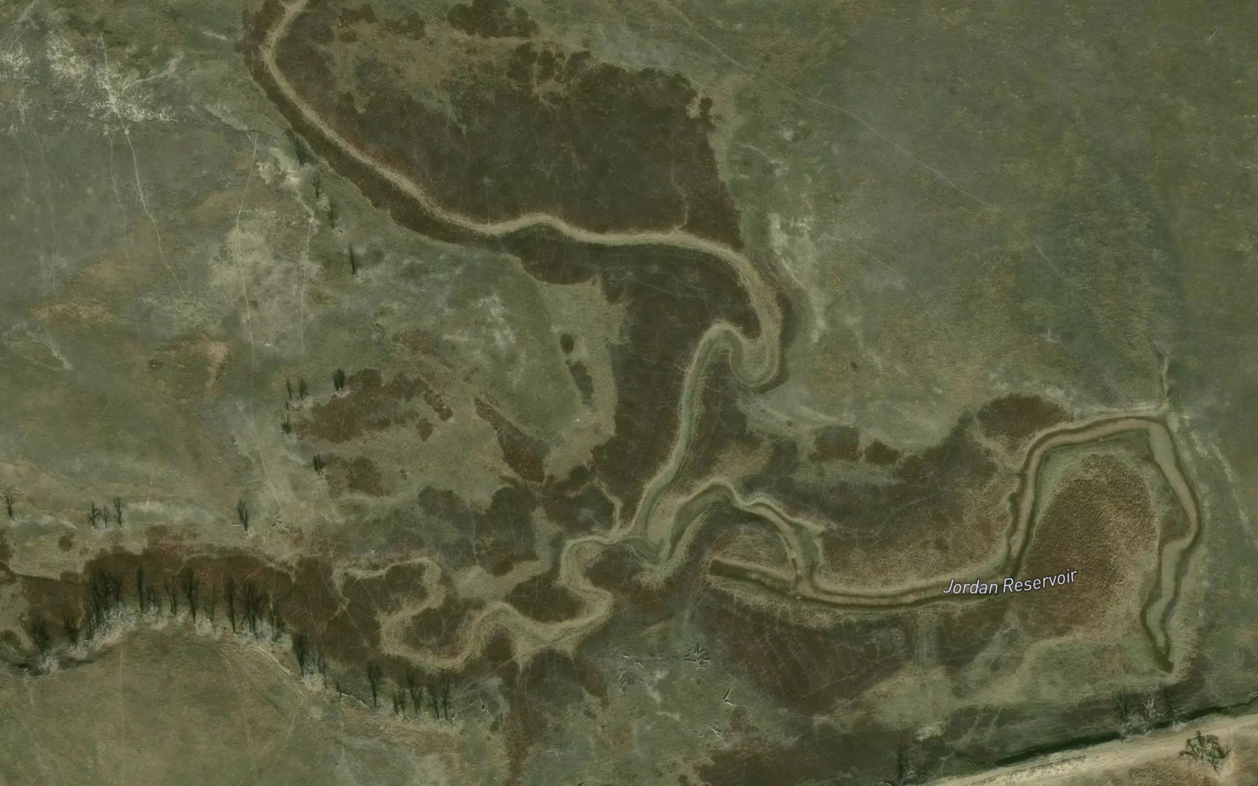 Satellite map of the Jordan Reservoir