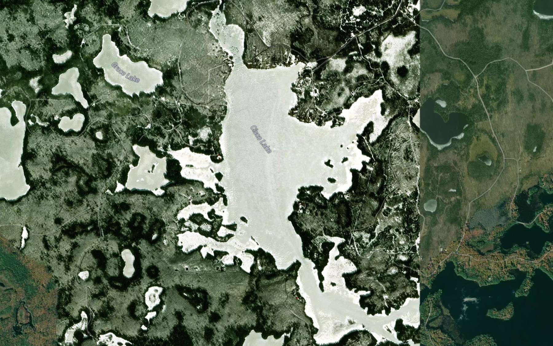 Satellite map of the Cisco Lake