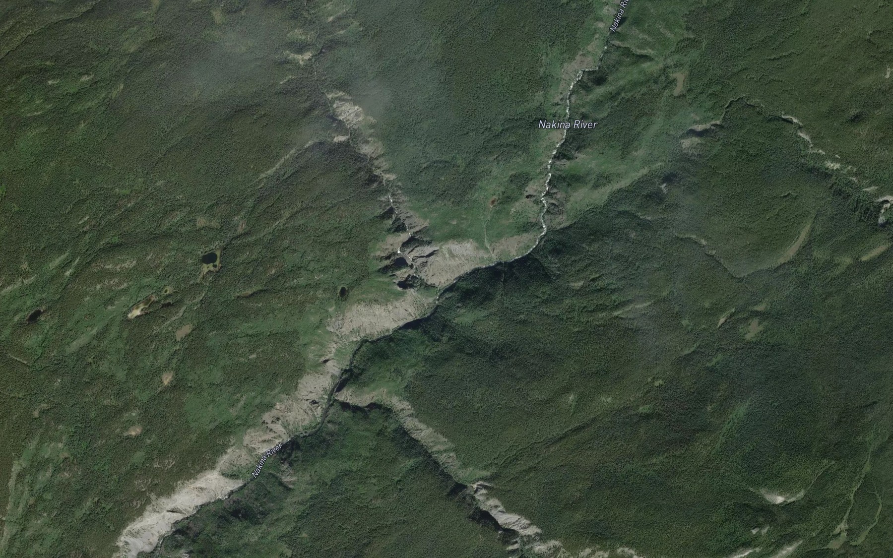 Satellite map of the Taysen Creek