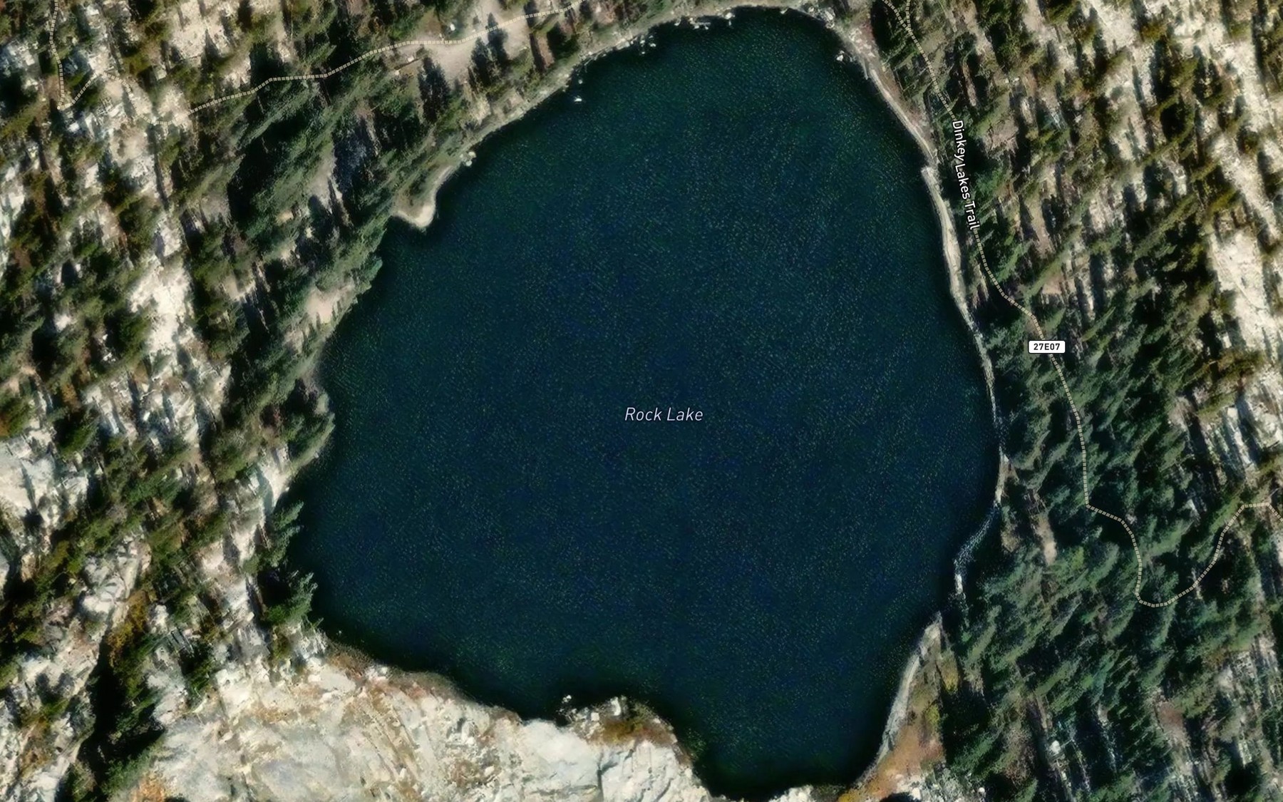 Satellite map of the Rock Lake