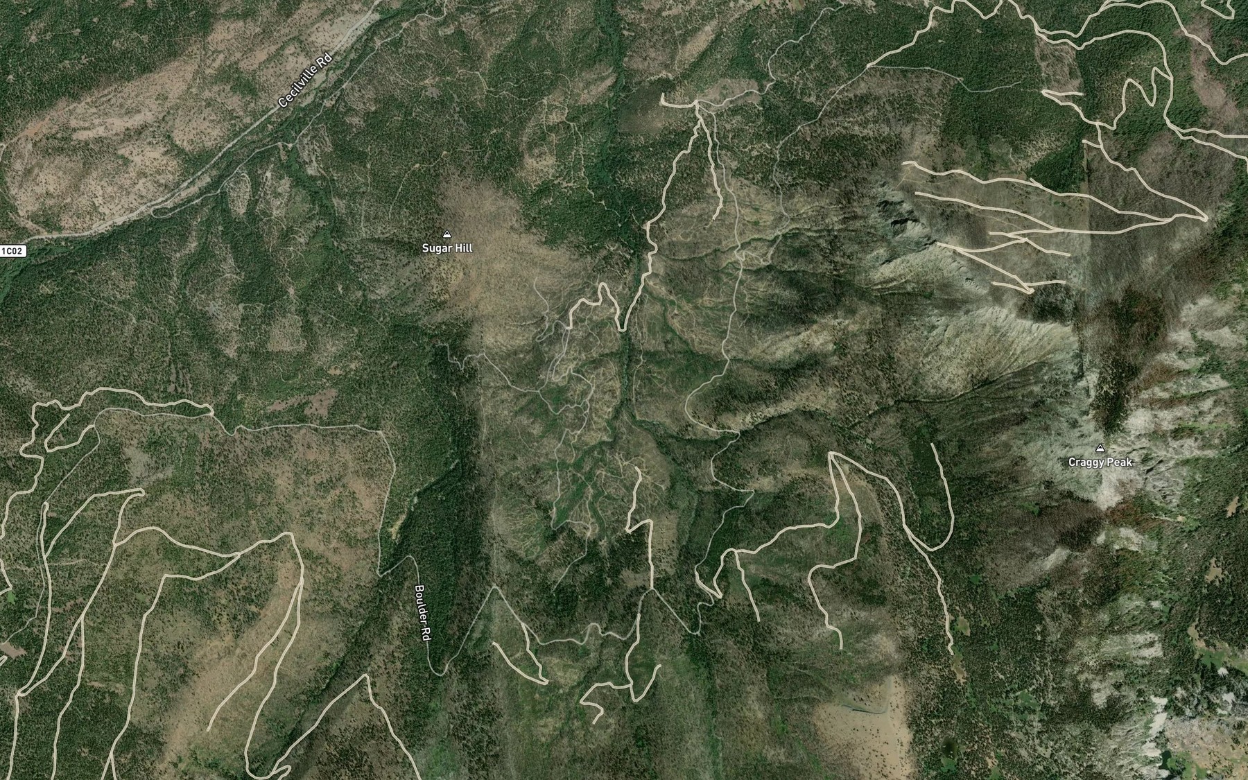 Satellite map of the Wolf Creek