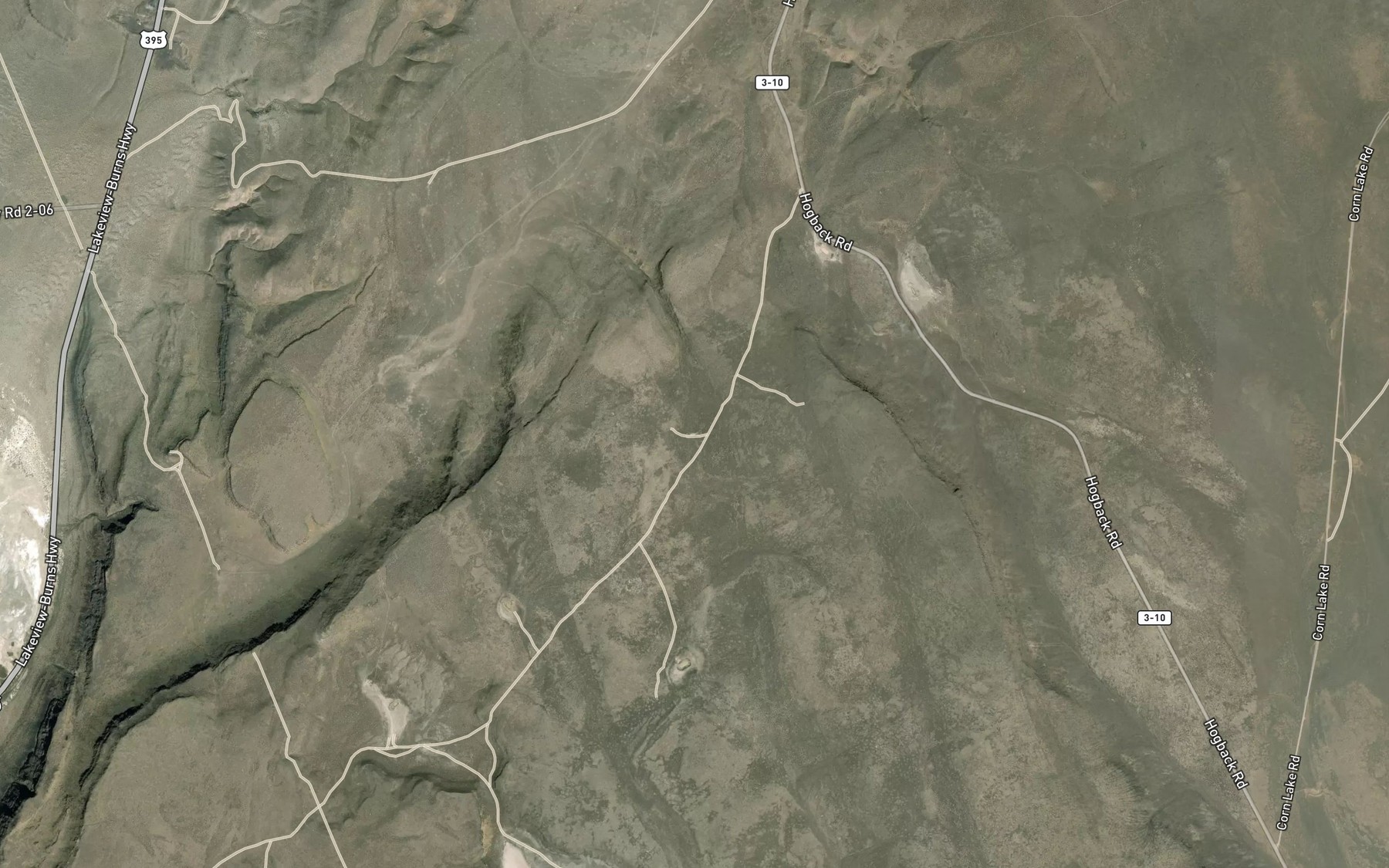 Satellite map of the Hard Pan Reservoir