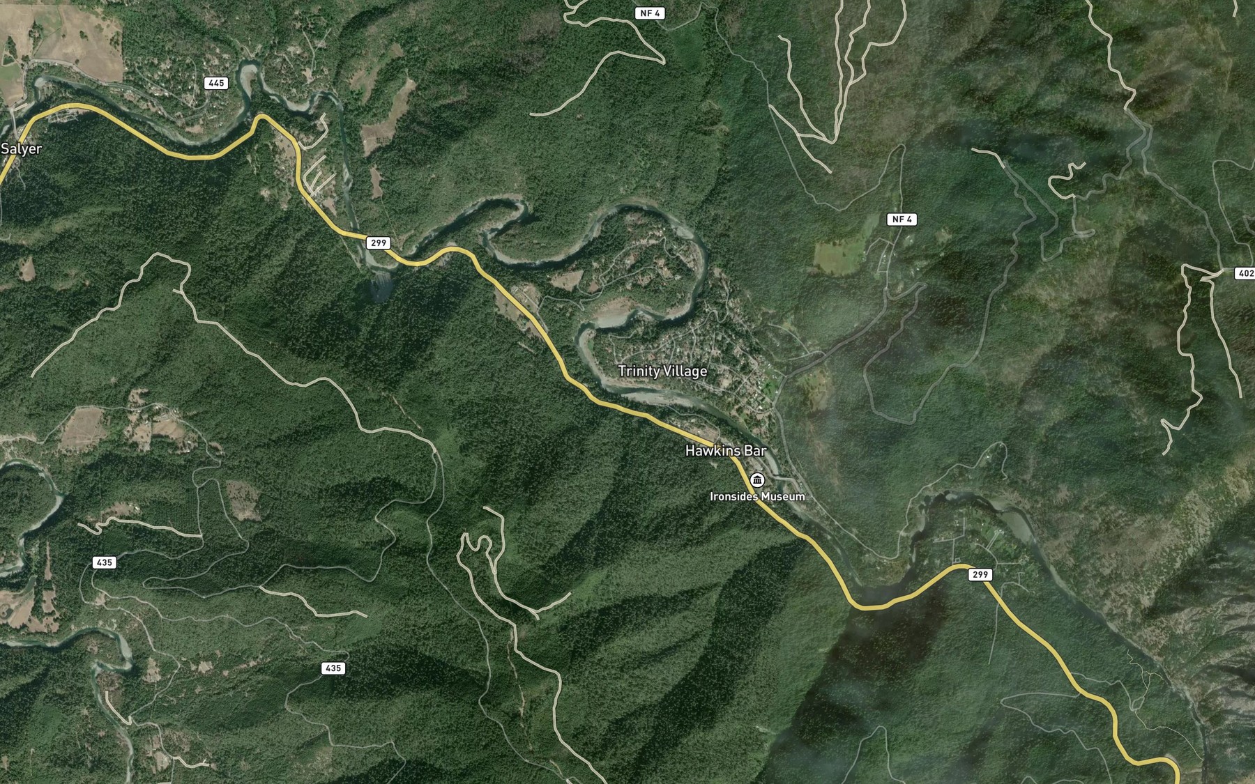 Satellite map of the Icebox Creek