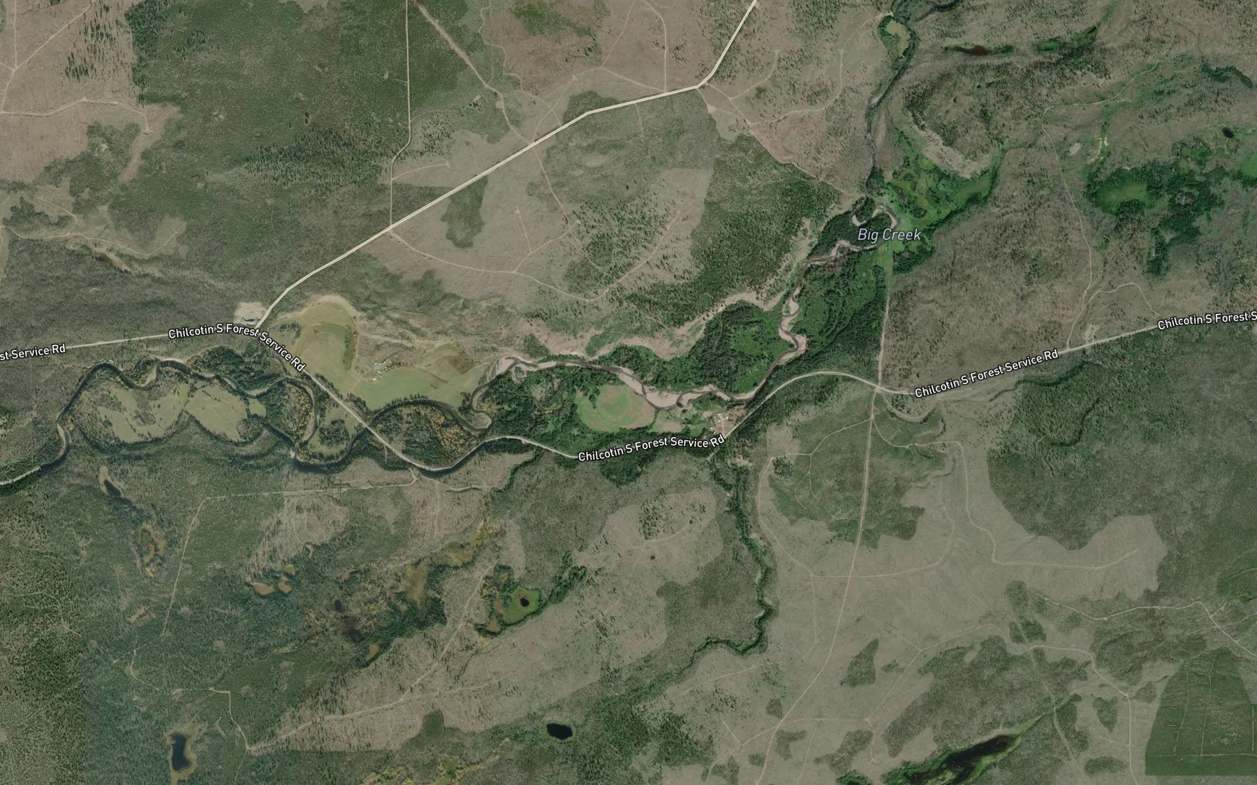 Satellite map of the Twinflower Creek