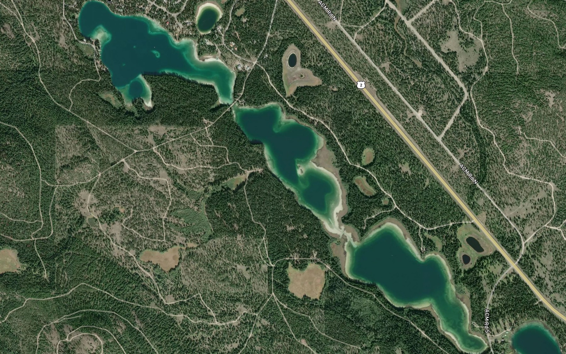 Satellite map of the Upper Thompson Lake