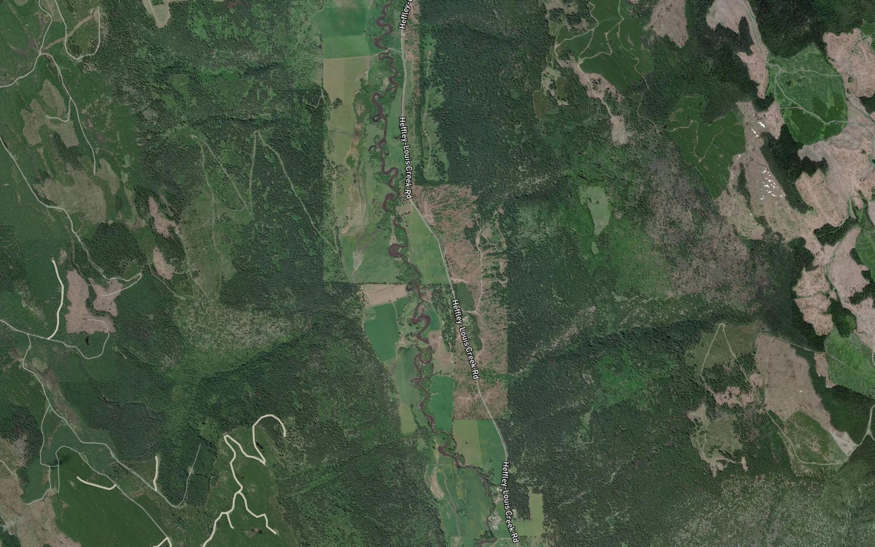 Satellite map of the McKnight Creek