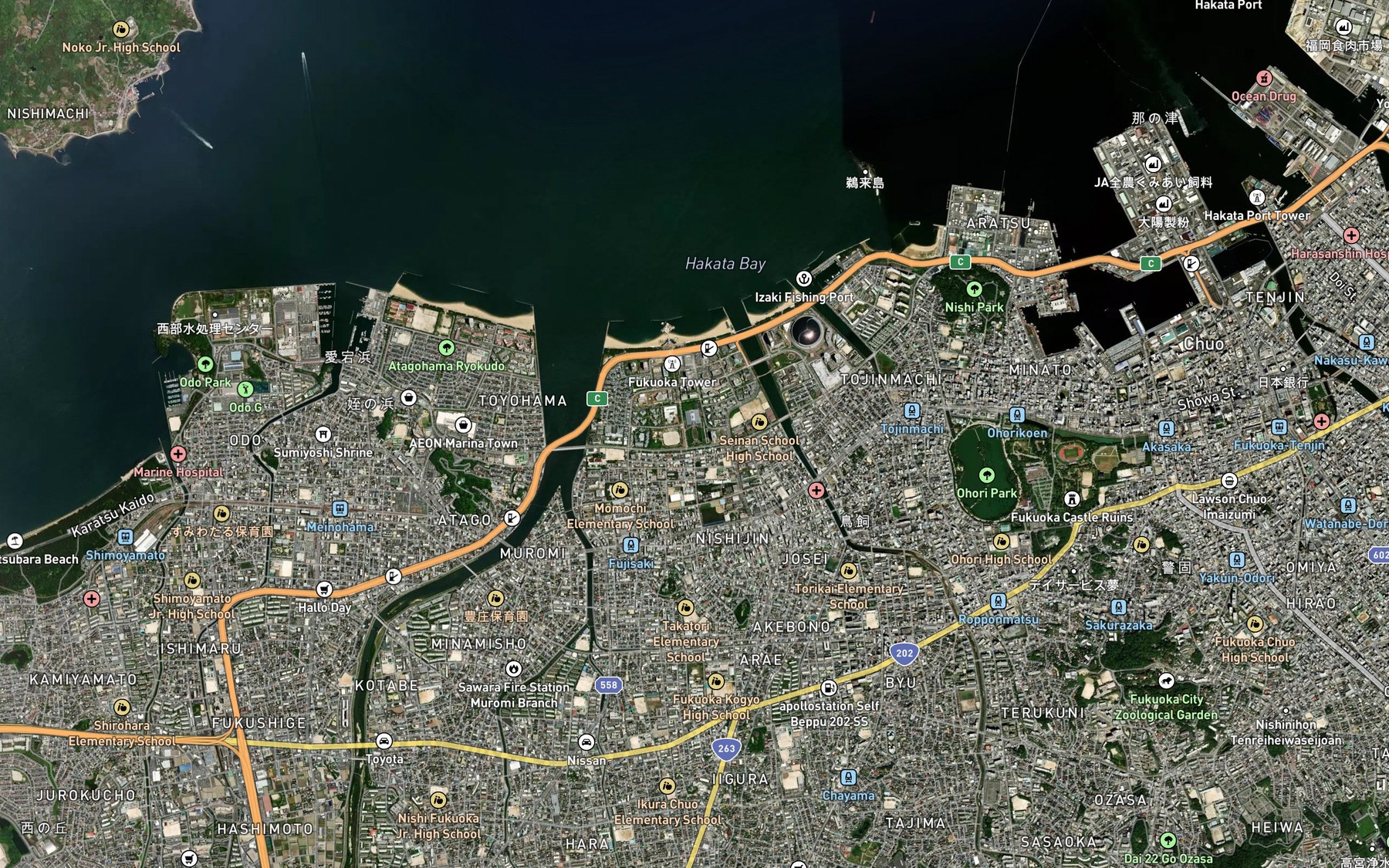 Satellite map of the Fukuoka City Museum Reflecting Pool
