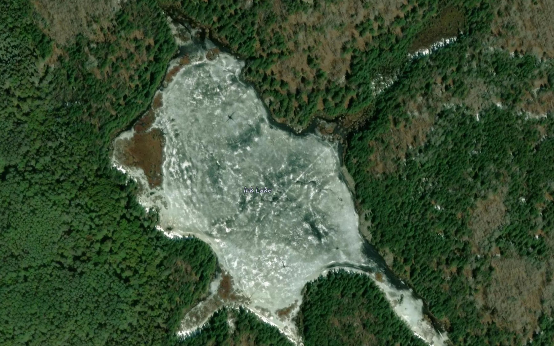 Satellite map of the Ink Lake