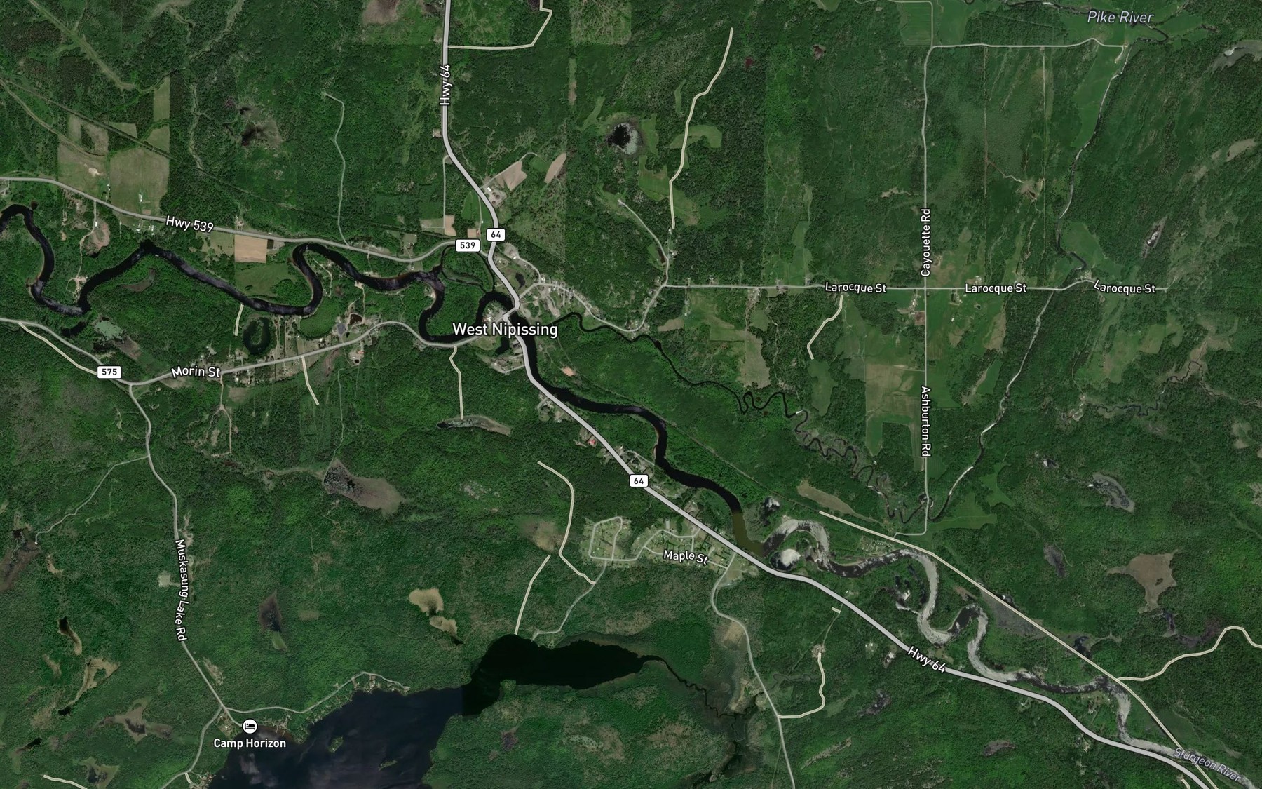 Satellite map of the Pike River