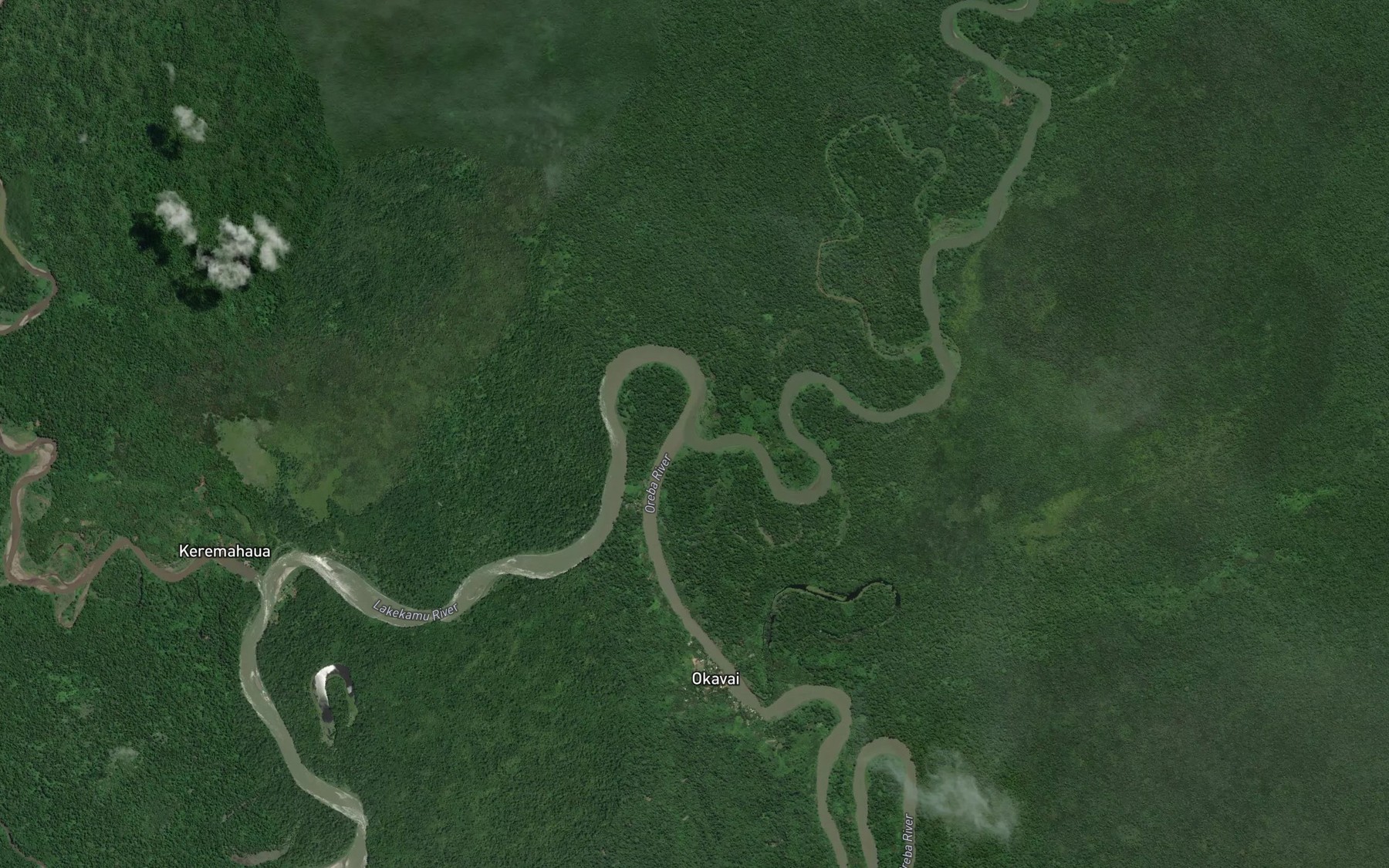 Satellite map of the Tiveri River
