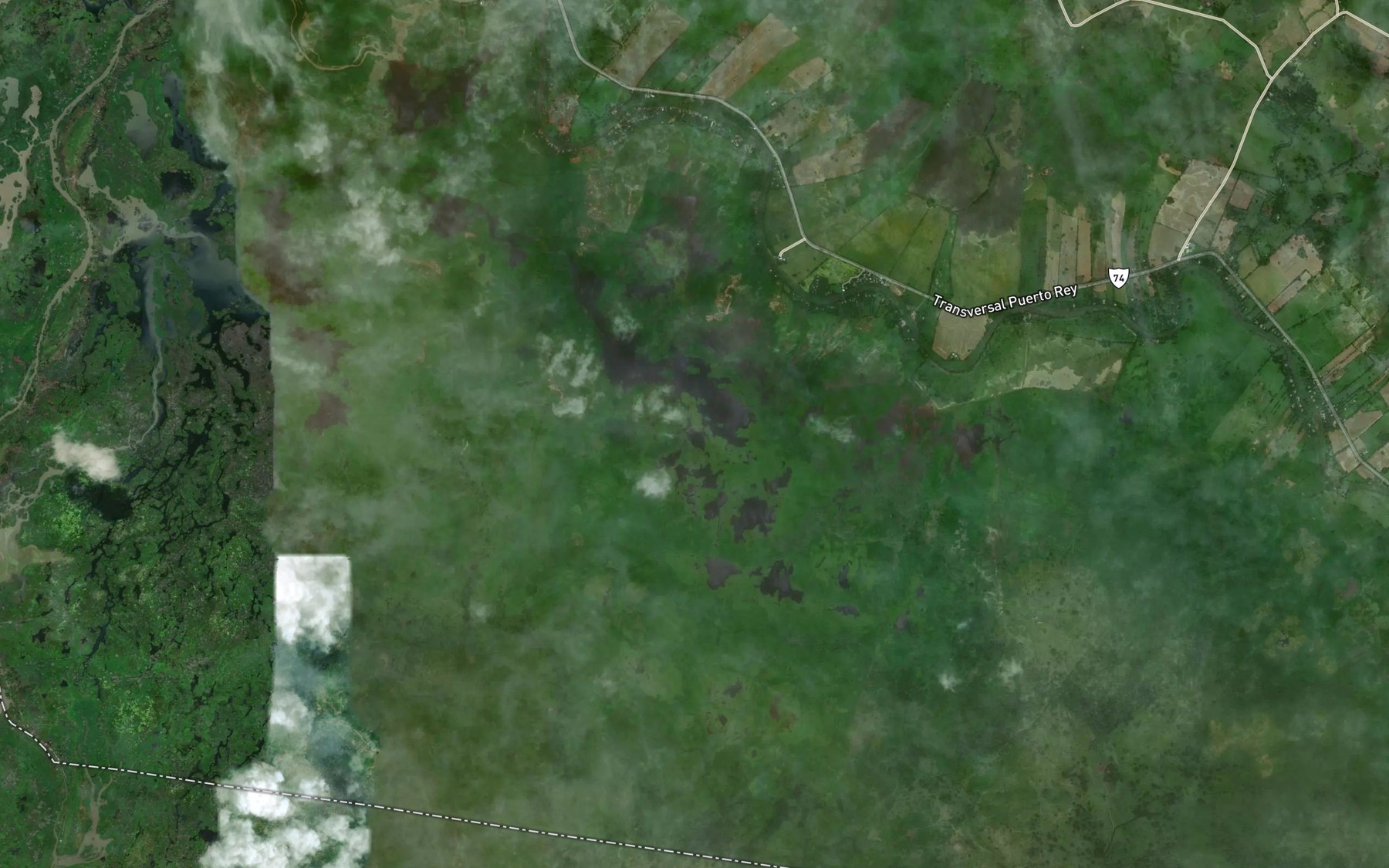 Satellite map of the Cienaga Caracoli