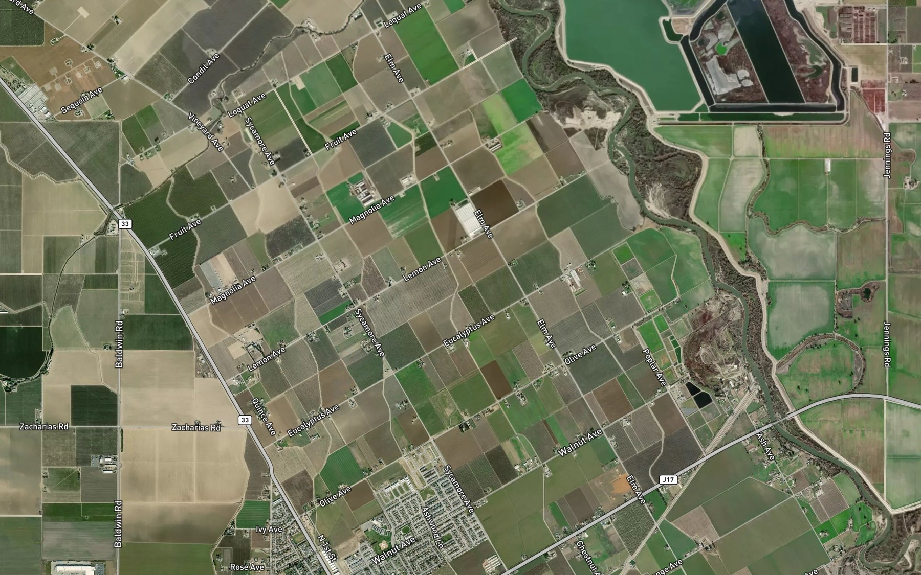 Satellite map of the Lateral B